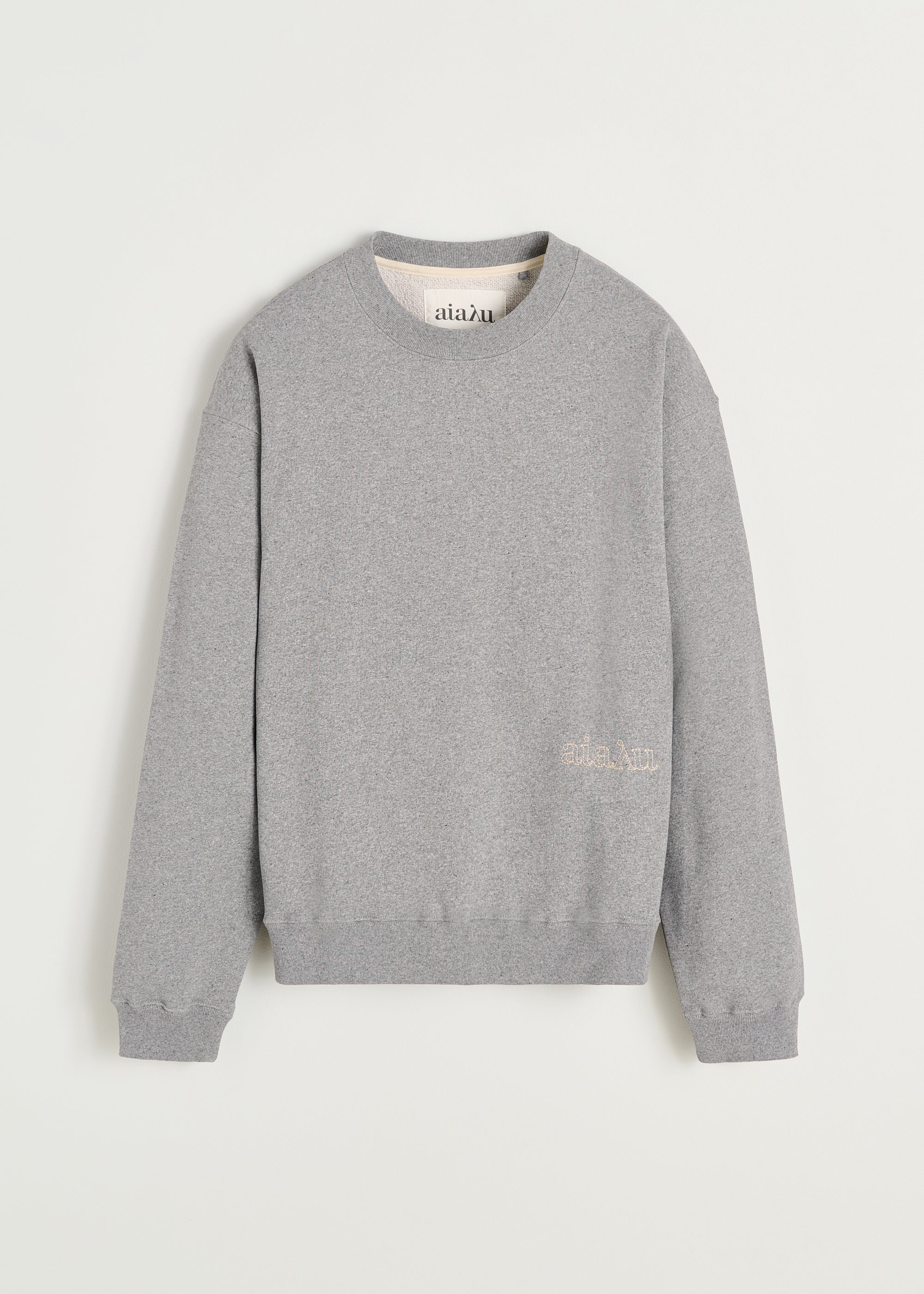 Stitched circular sweatshirt | Grey Melange Sweatshirt aiayu