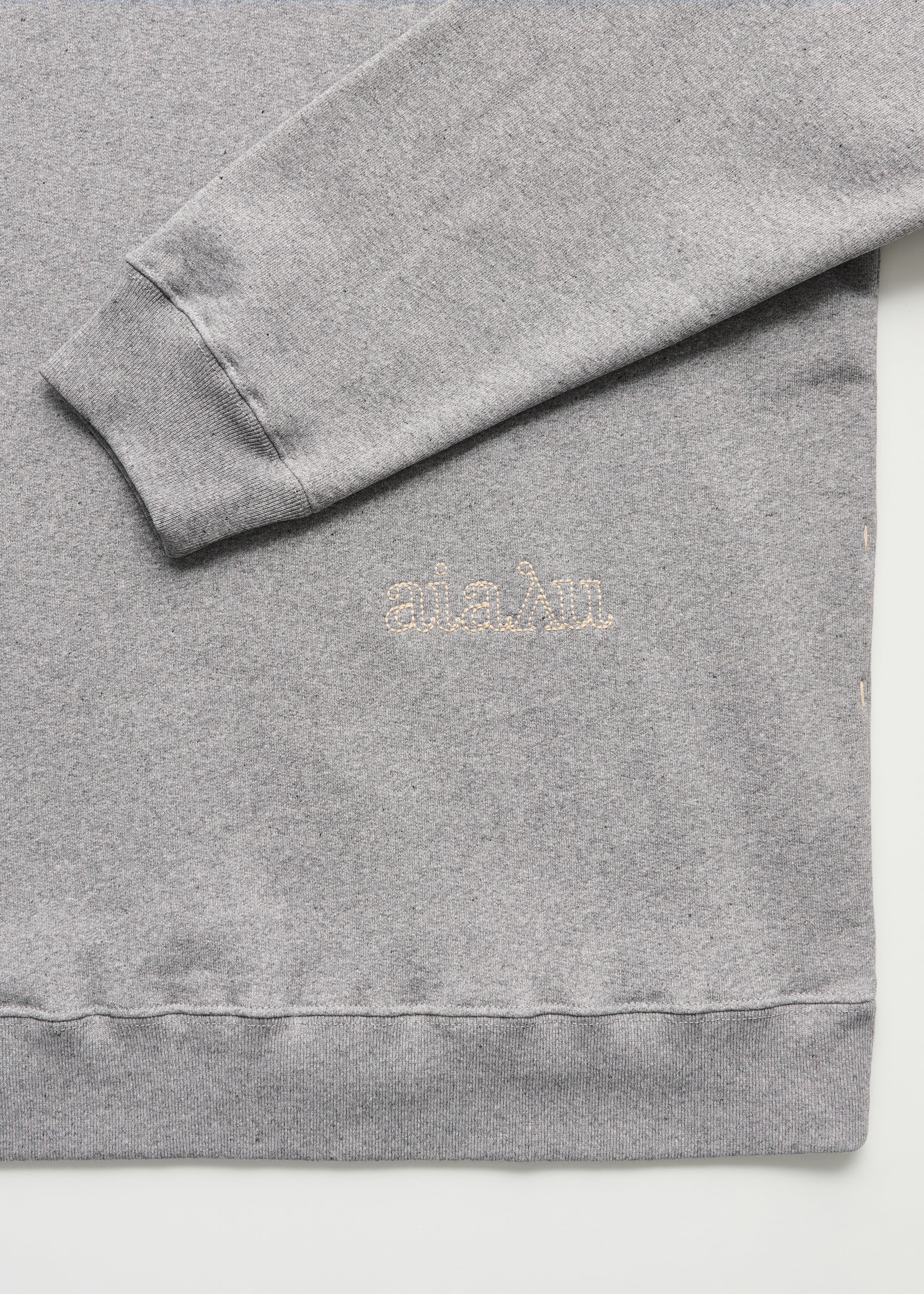 Stitched circular sweatshirt | Grey Melange Sweatshirt aiayu