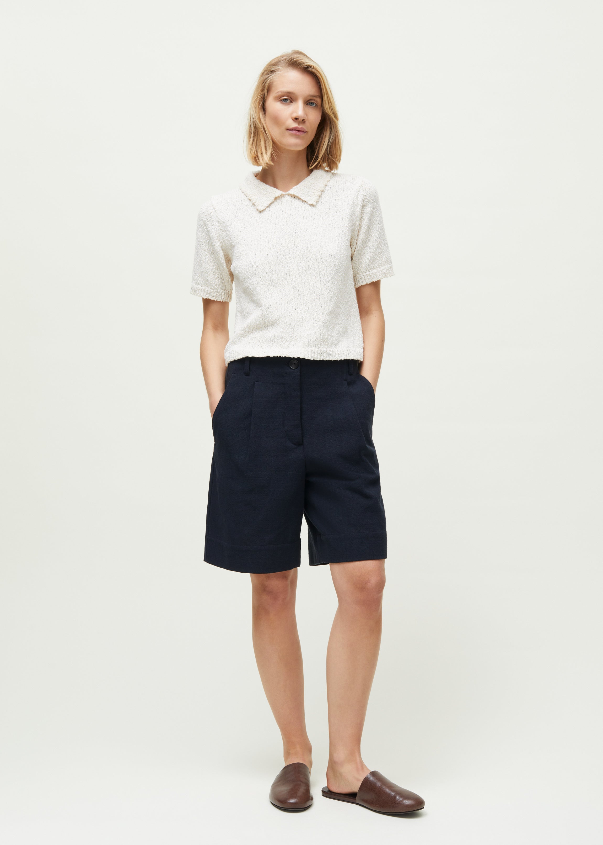 Willy shorts cotton | Navy Shorts aiayu