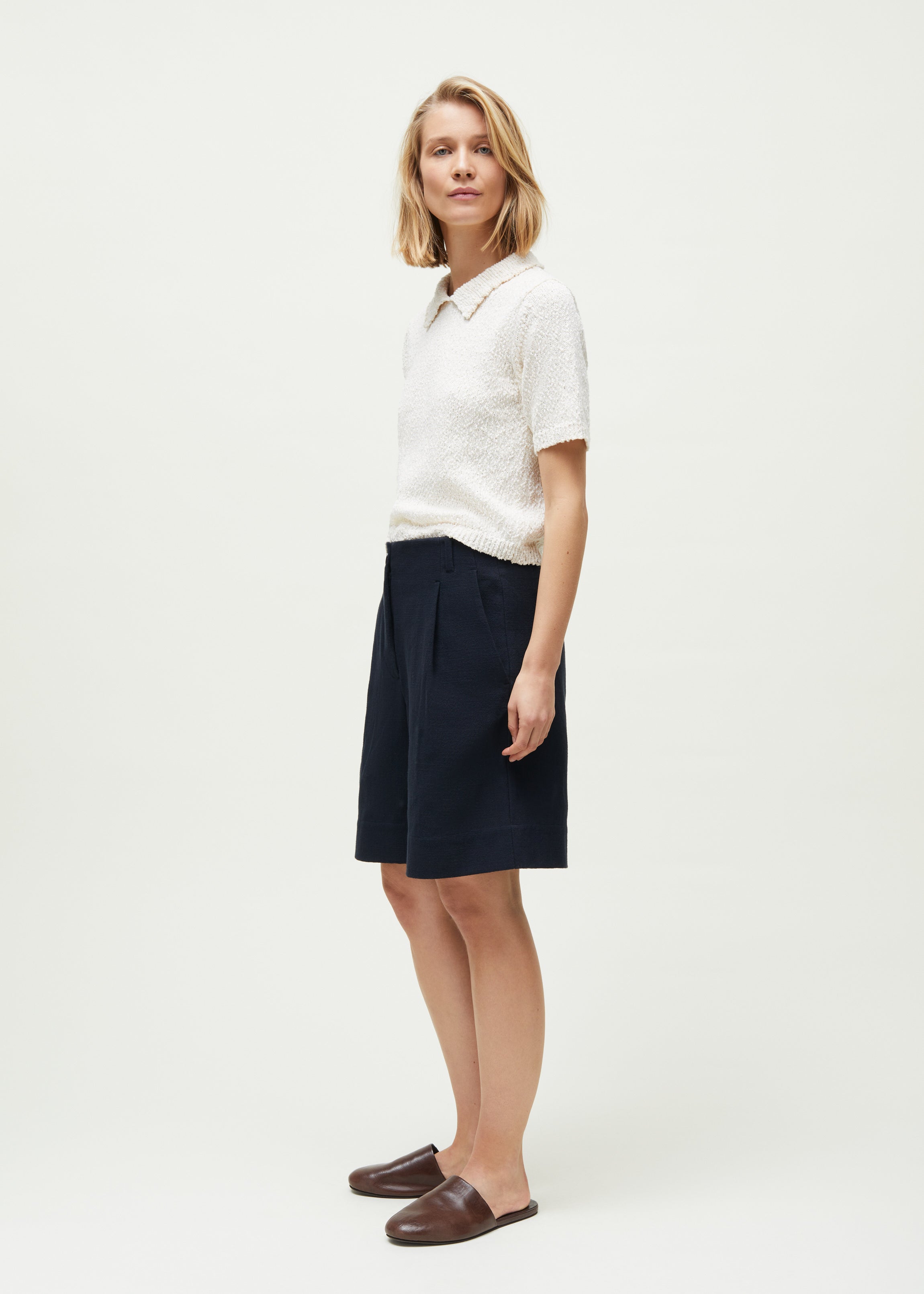 Willy shorts cotton | Navy Shorts aiayu