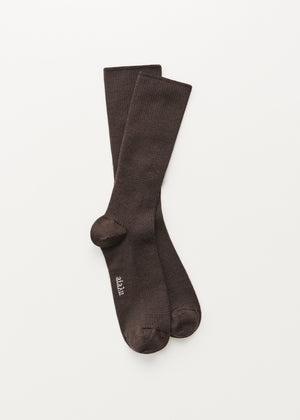 Wool rib socks | Brown Socks aiayu