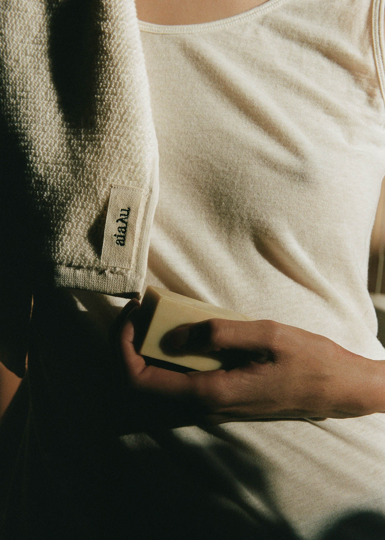 Cotton hand towel - 50x90 | Pure Ecru Towel aiayu