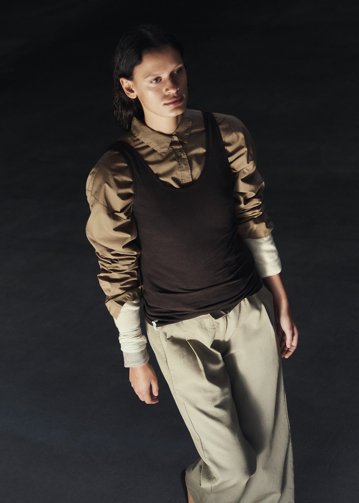 Gentle tank – cashmere | Black Top aiayu