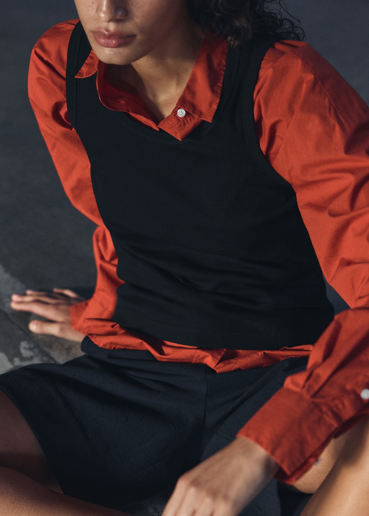 Gentle tank – cashmere | Black Top aiayu