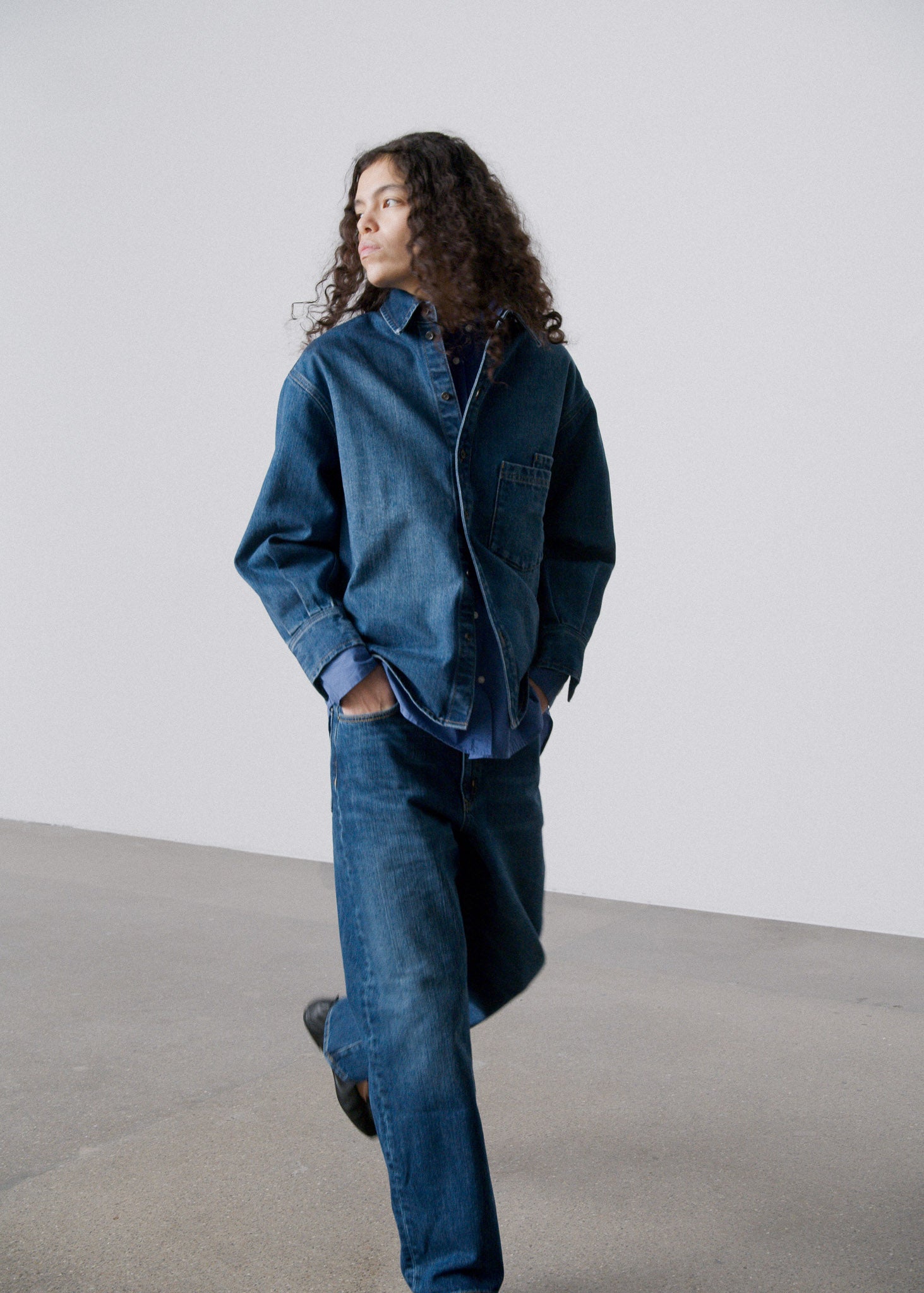 Casy shirt denim | Worn Blue Shirt Woven aiayu