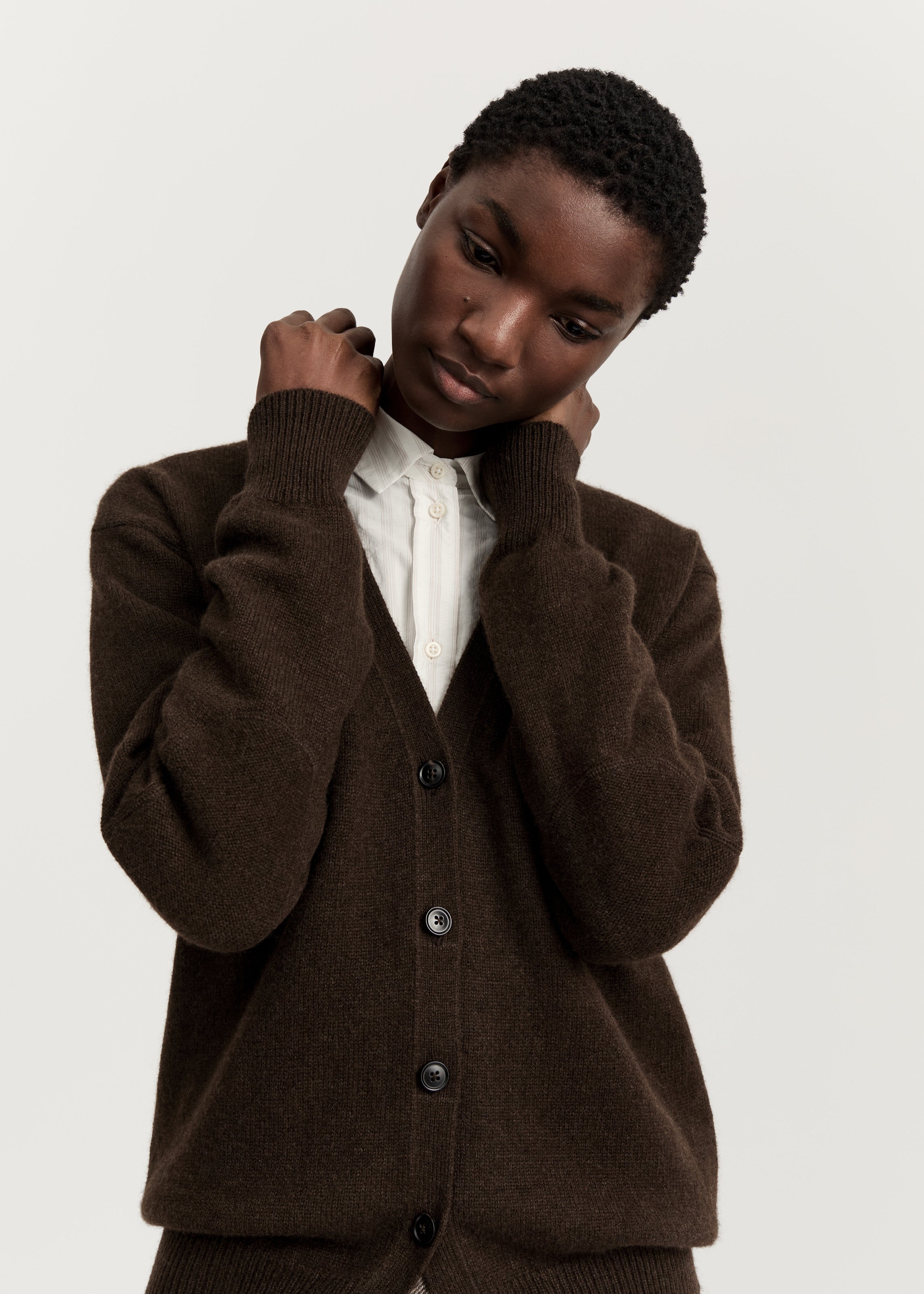 Alexa cardigan – pure yak | Pure Dark Brown Cardigan aiayu