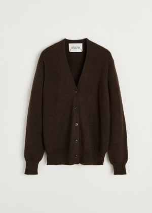 Alexa cardigan – pure yak | Pure Dark Brown Cardigan aiayu