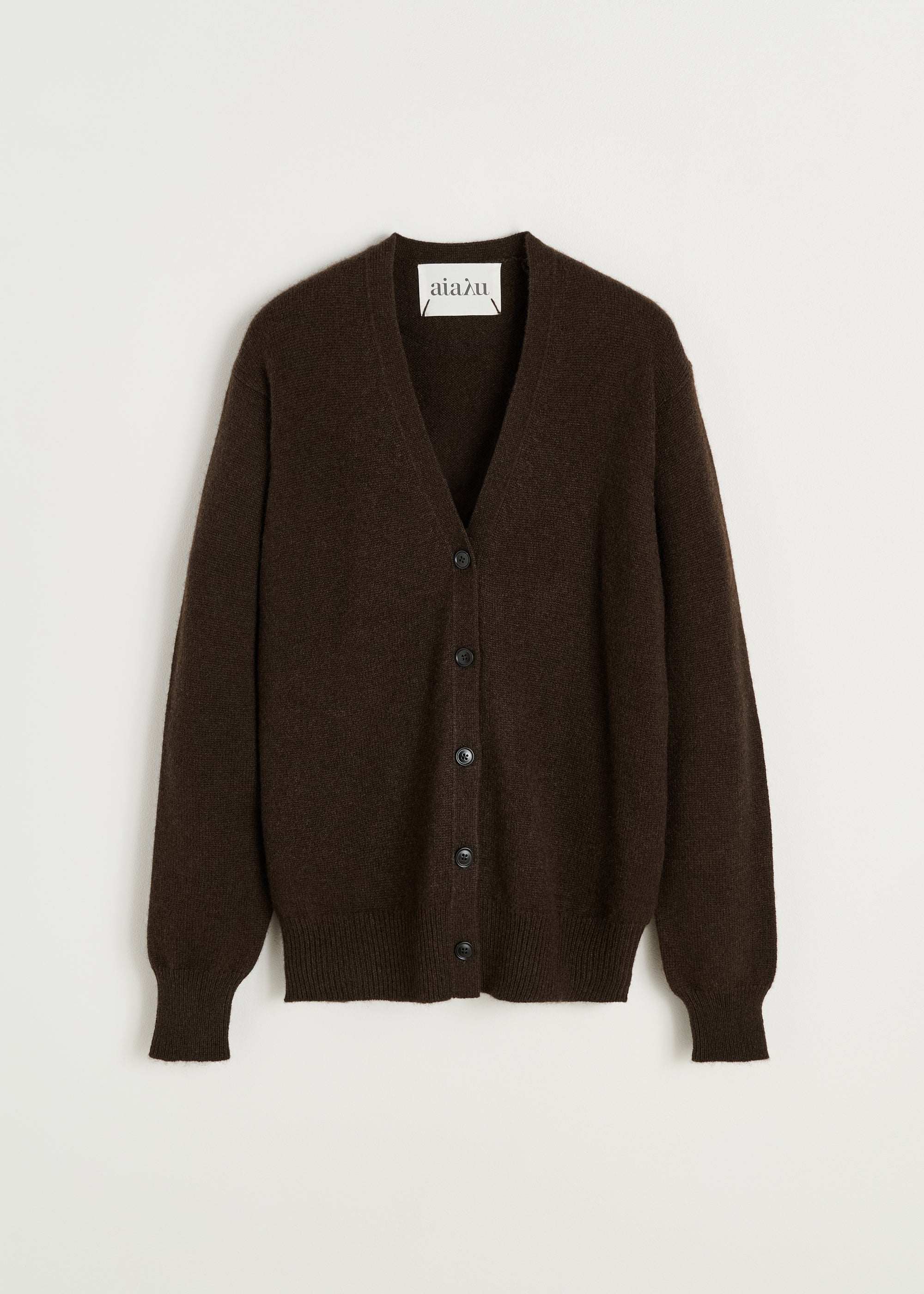 Alexa cardigan – pure yak | Pure Dark Brown Cardigan aiayu