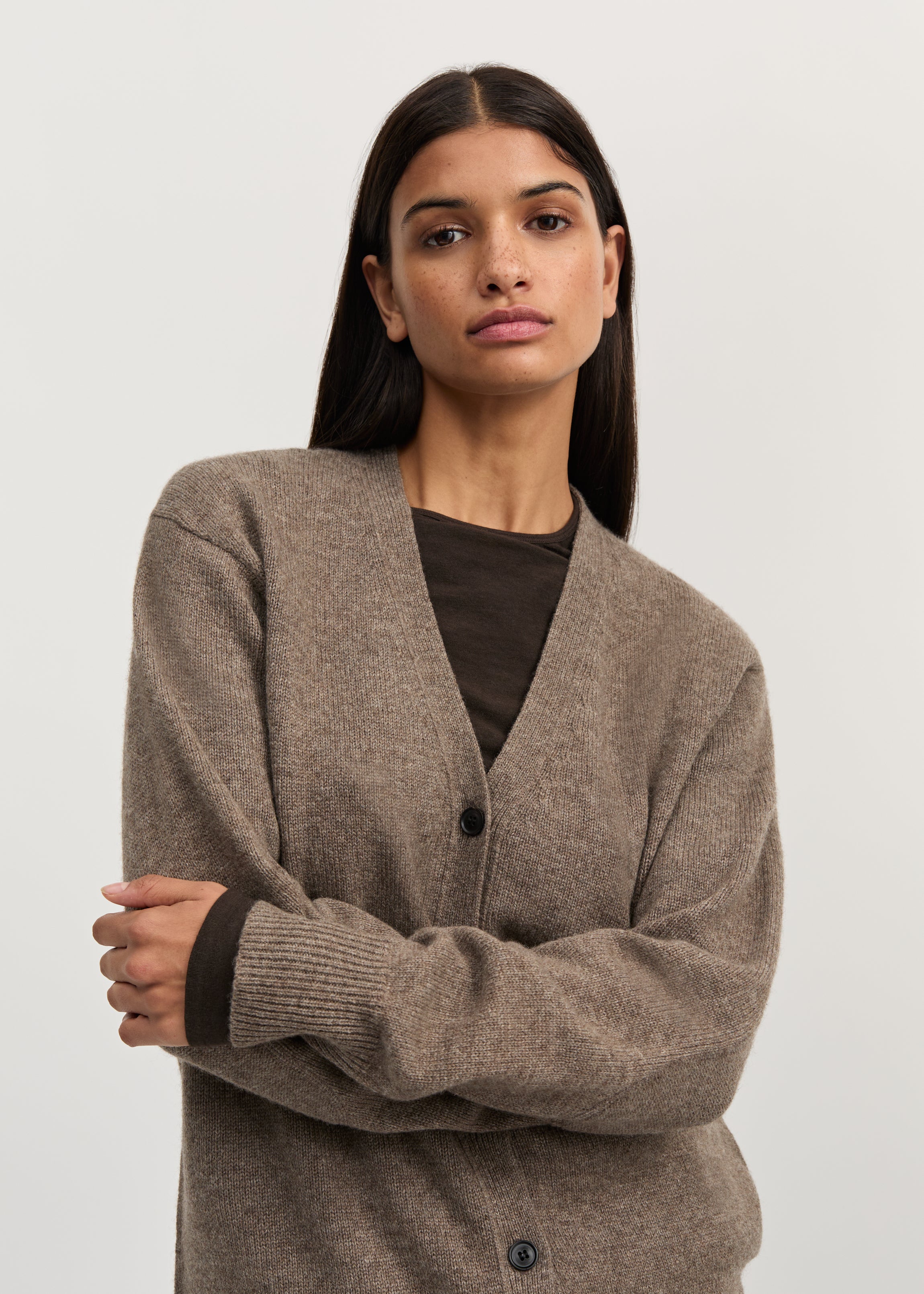 Alexa cardigan – yak | Pure Light Brown Cardigan aiayu