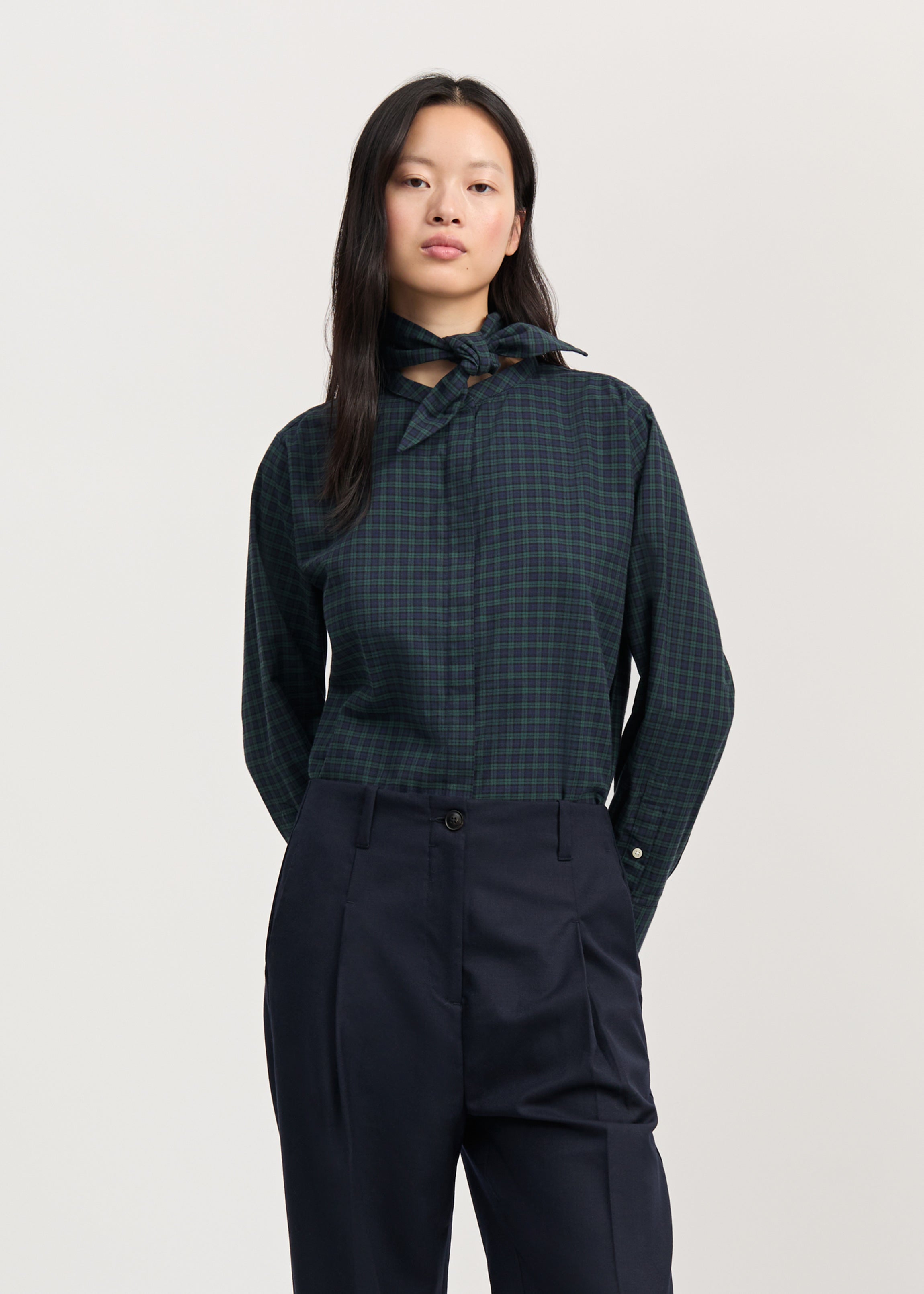 Aponi shirt check | Evergreen Shirt Woven aiayu
