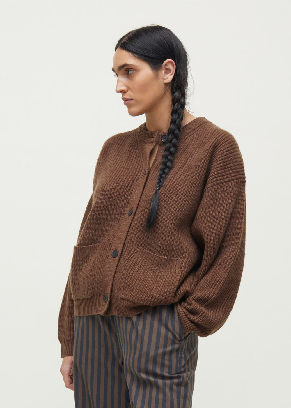 Bine wool cardigan | Brown Sugar