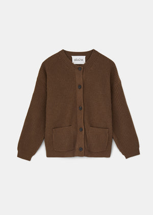 Bine wool cardigan | Brown Sugar