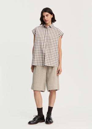 Camal shirt check | Mix Osaka Shirt Woven aiayu