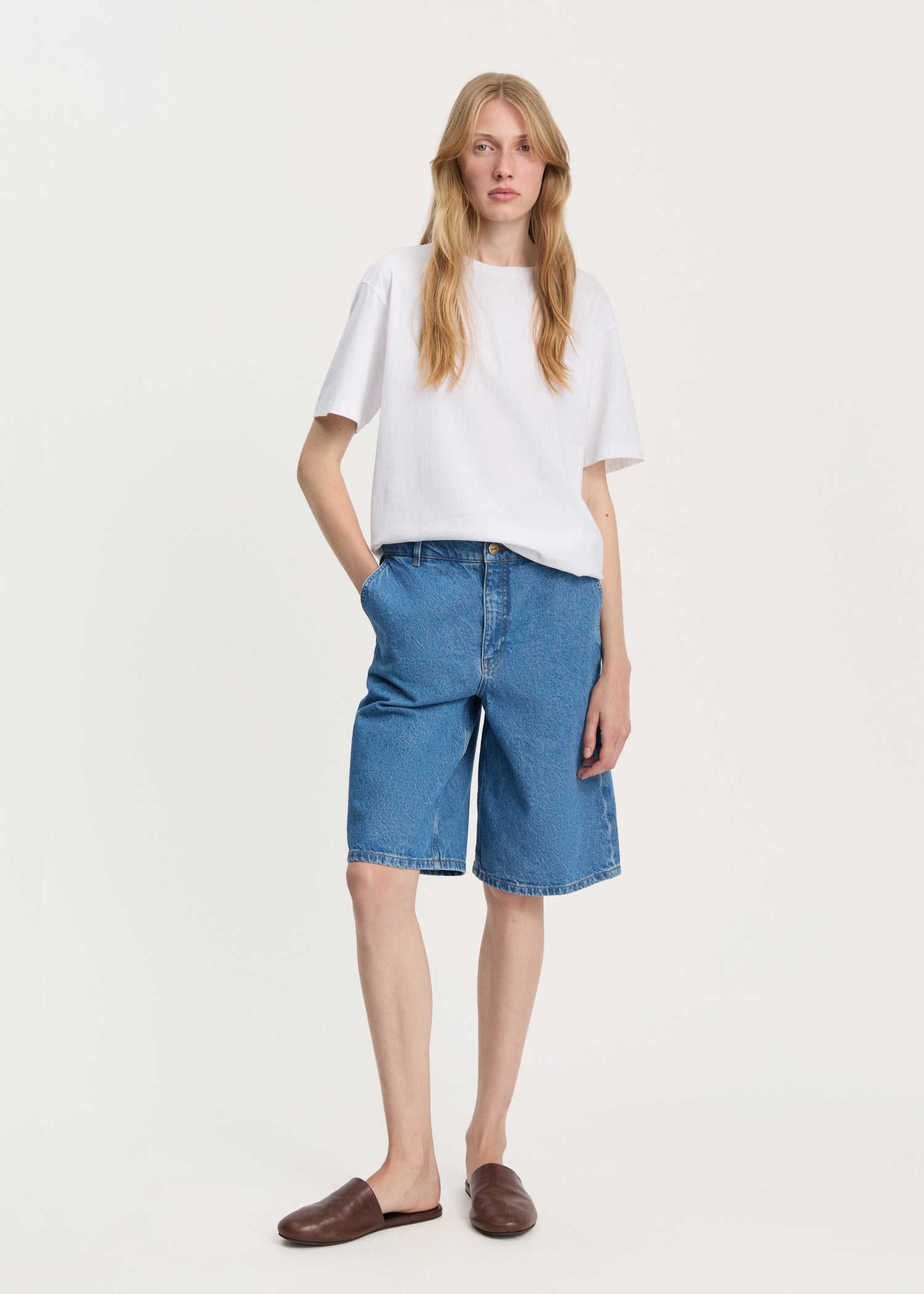 Carlo denim shorts | Clear Blue Shorts aiayu