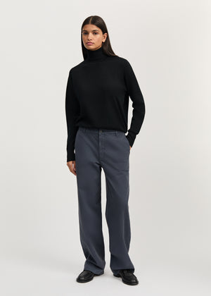 Carlo midwaist wide cotton | Washed Slate Pants aiayu