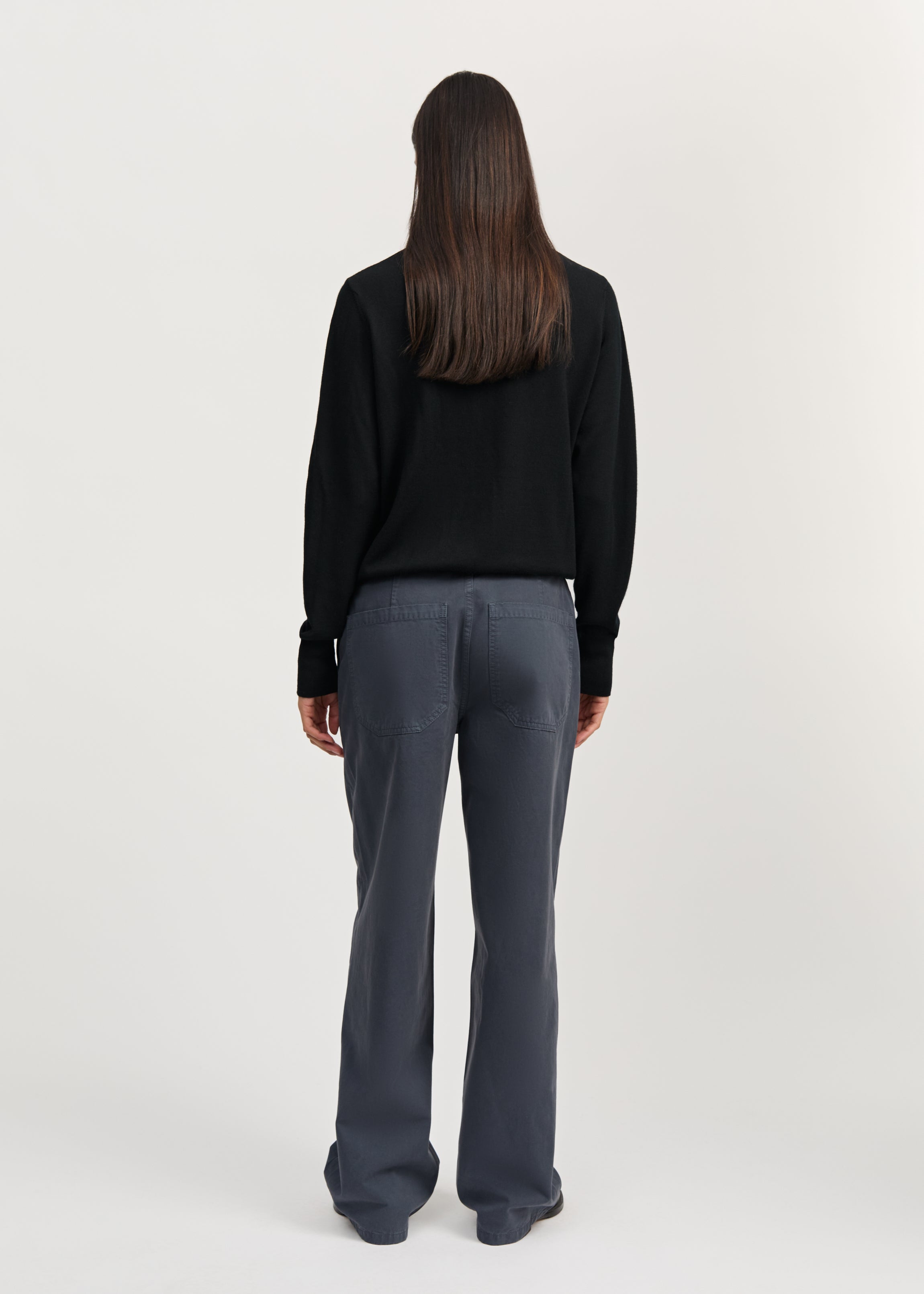 Carlo midwaist wide cotton | Washed Slate Pants aiayu