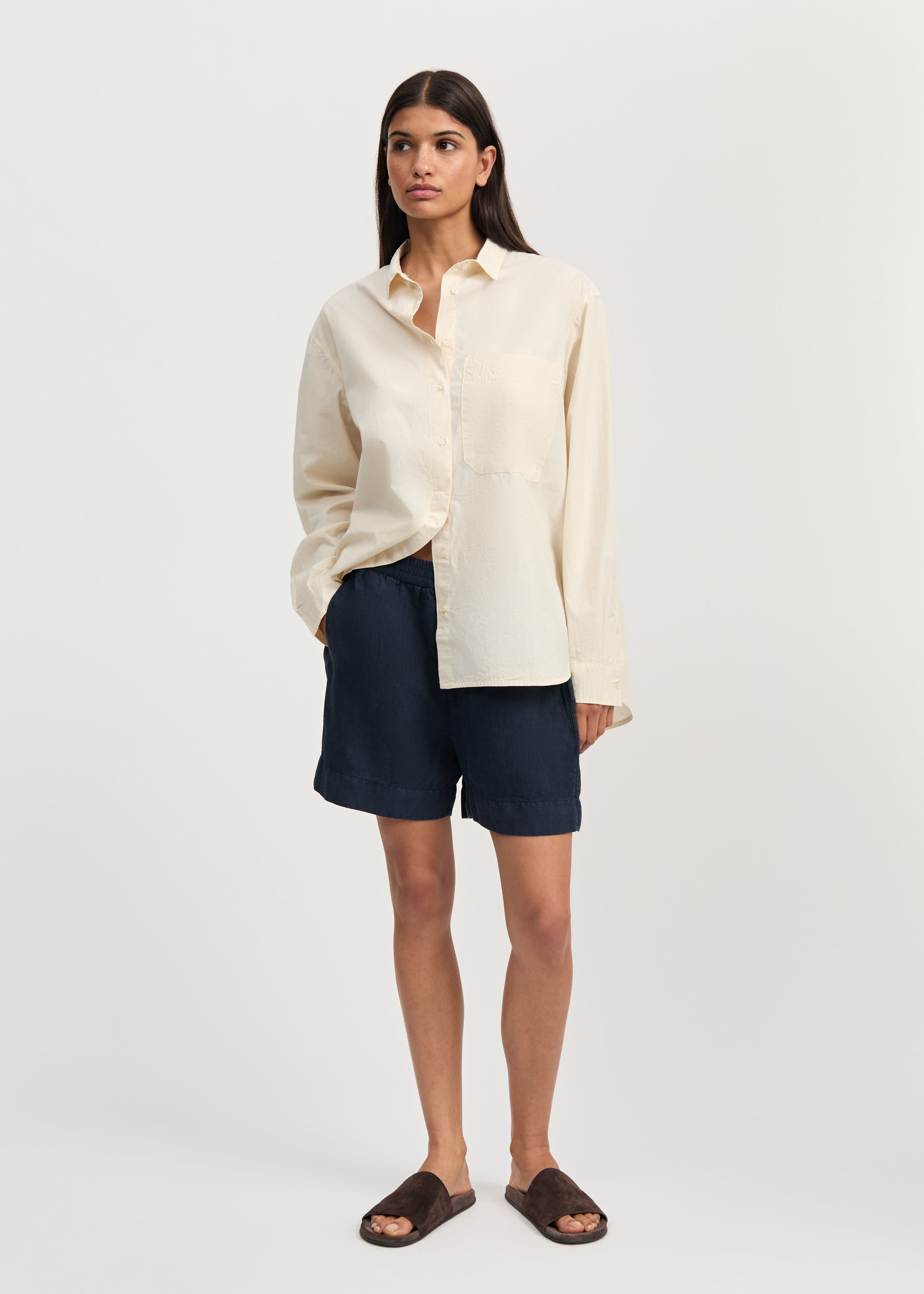 Casual shorts linen | Navy Shorts aiayu
