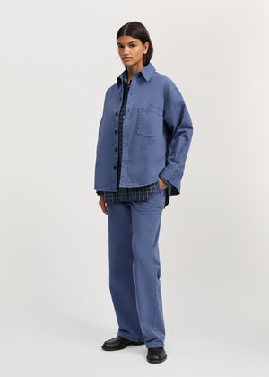 Casy shirt cotton | Washed French Blue Shirt Woven aiayu