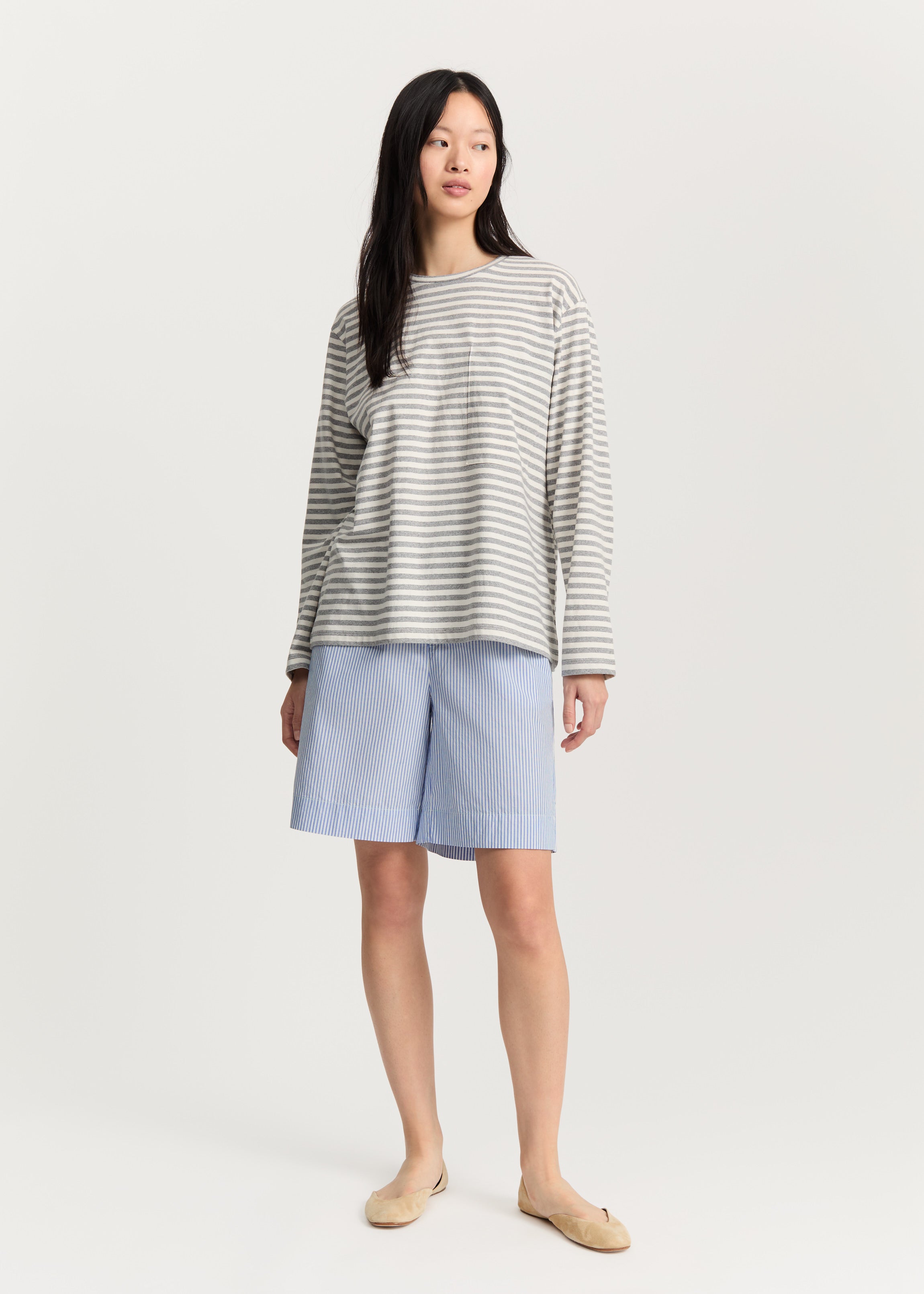 Circular long sleeve melange | Mix Grey Melange
