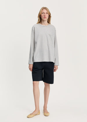 Circular long sleeve melange | Mix Grey Melange T-shirt aiayu