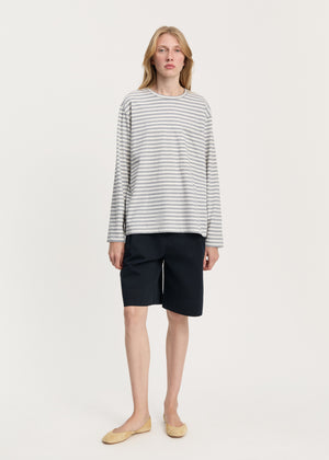 Circular long sleeve melange | Mix Grey Melange T-shirt aiayu