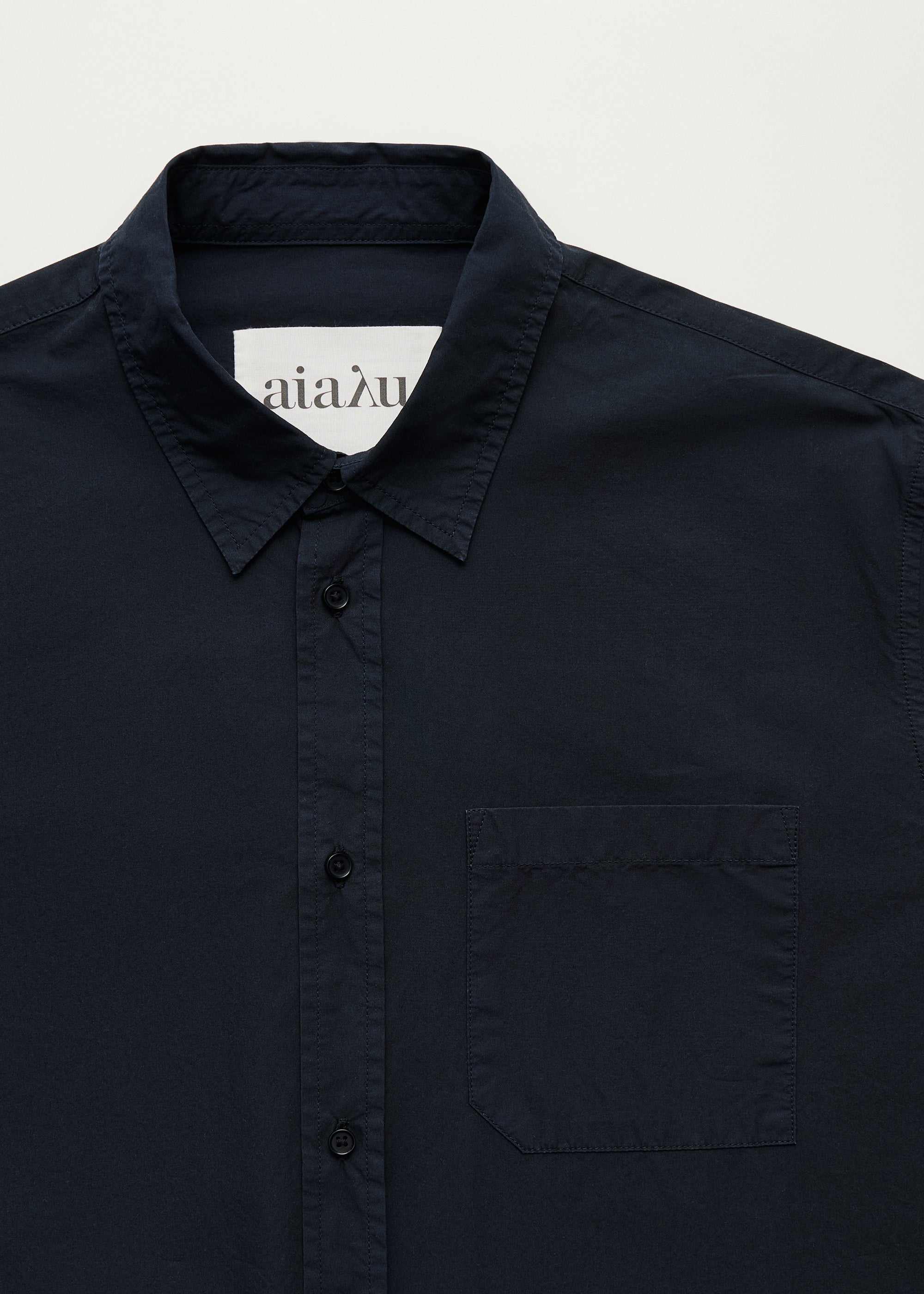 Classic shirt | Black Navy Shirt Woven aiayu