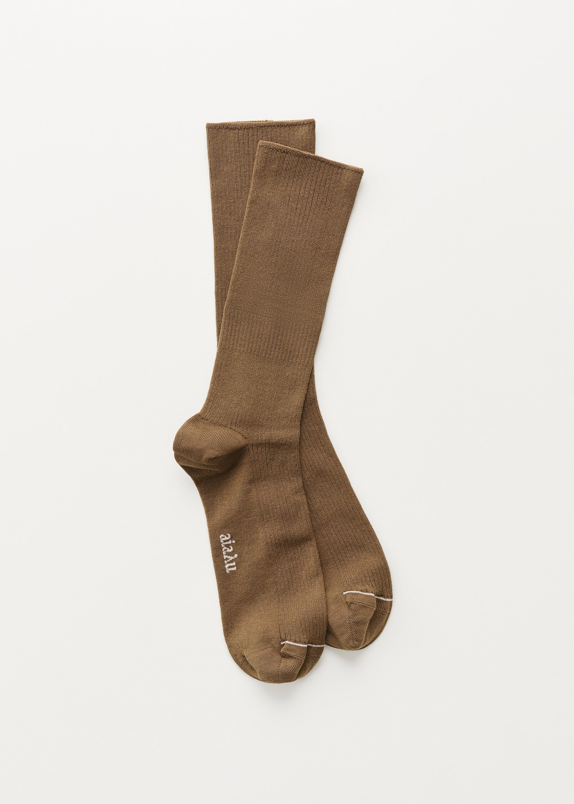 Cotton rib socks | Chestnut