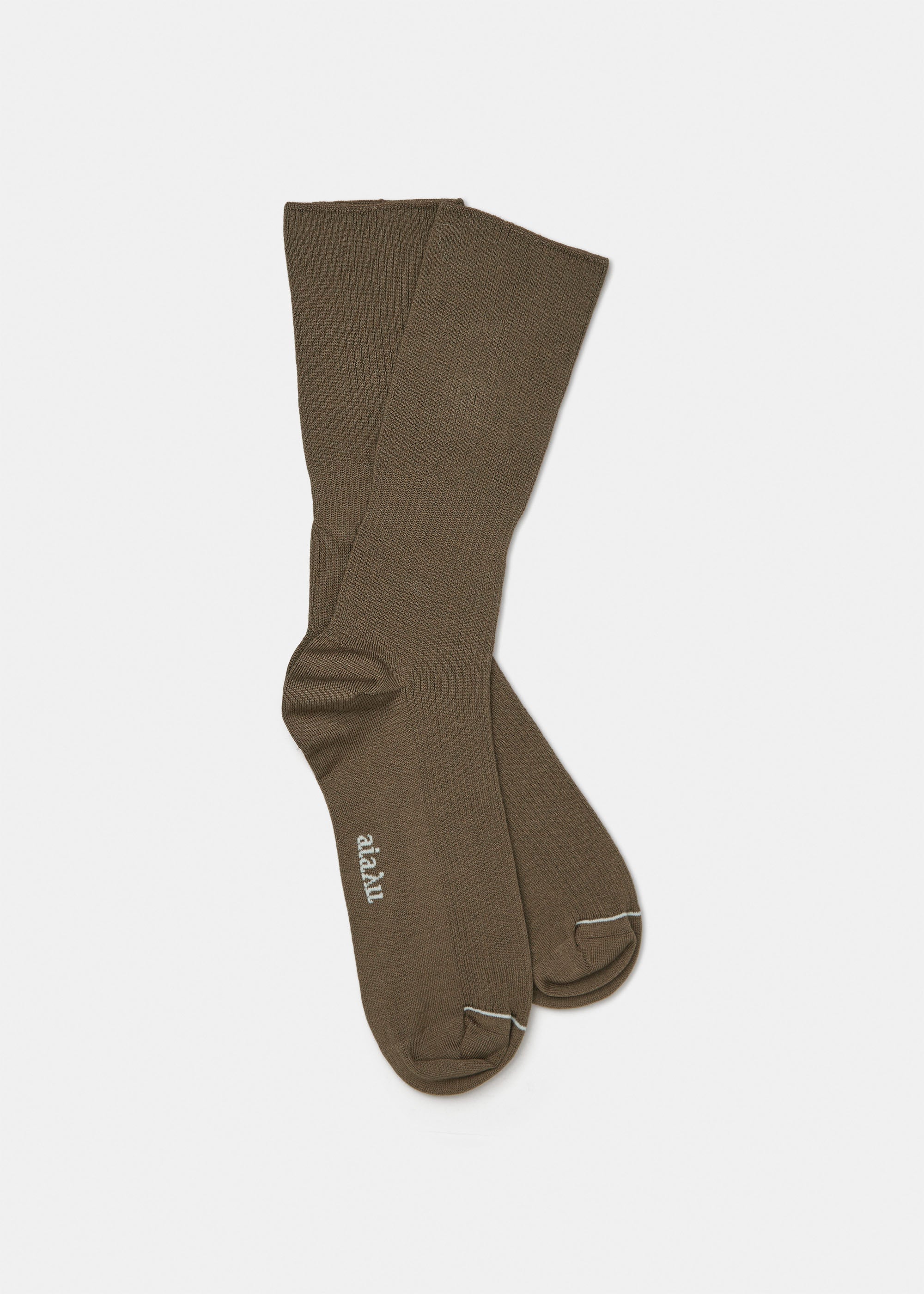 Cotton rib socks | Chestnut