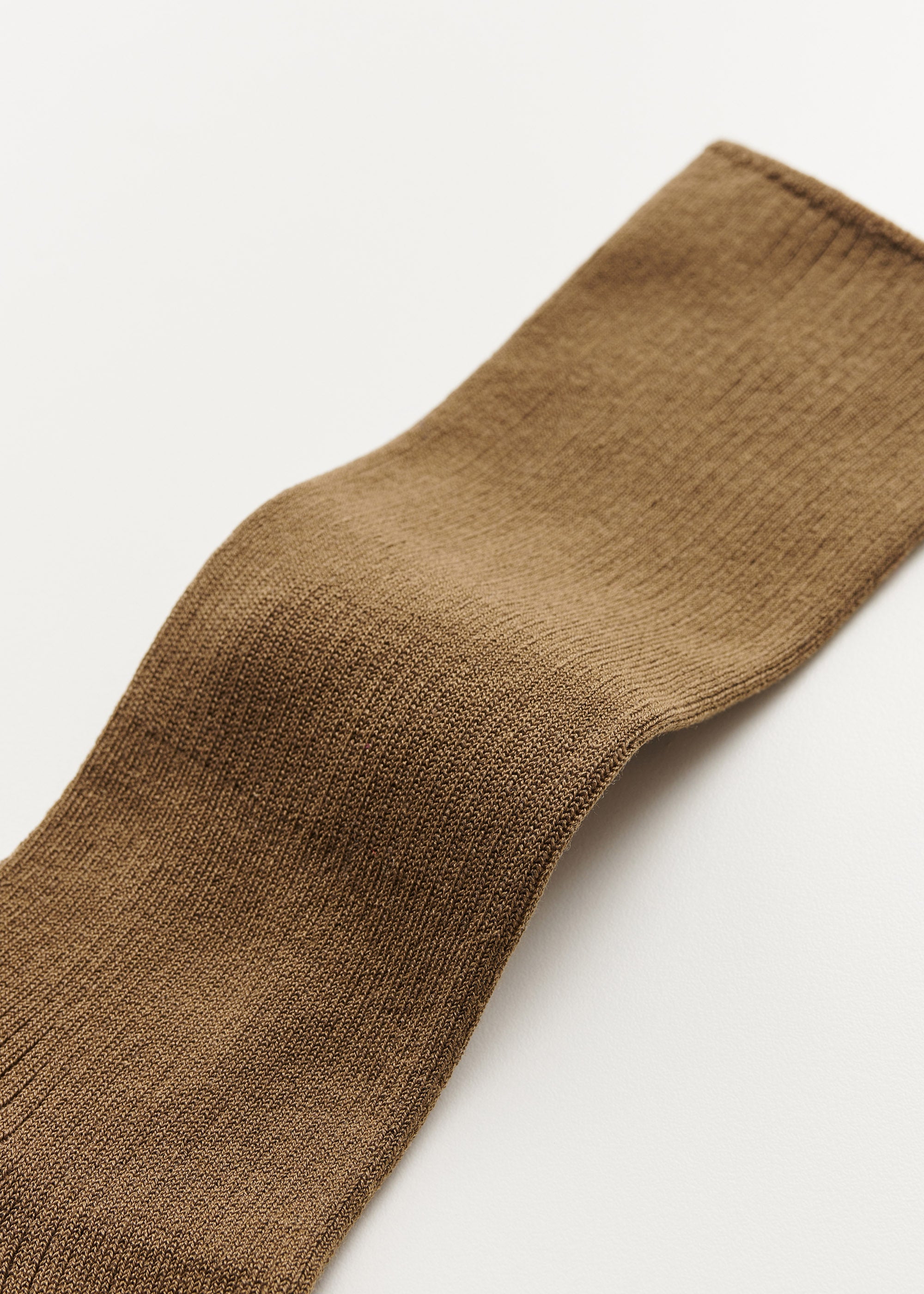 Cotton rib socks | Chestnut