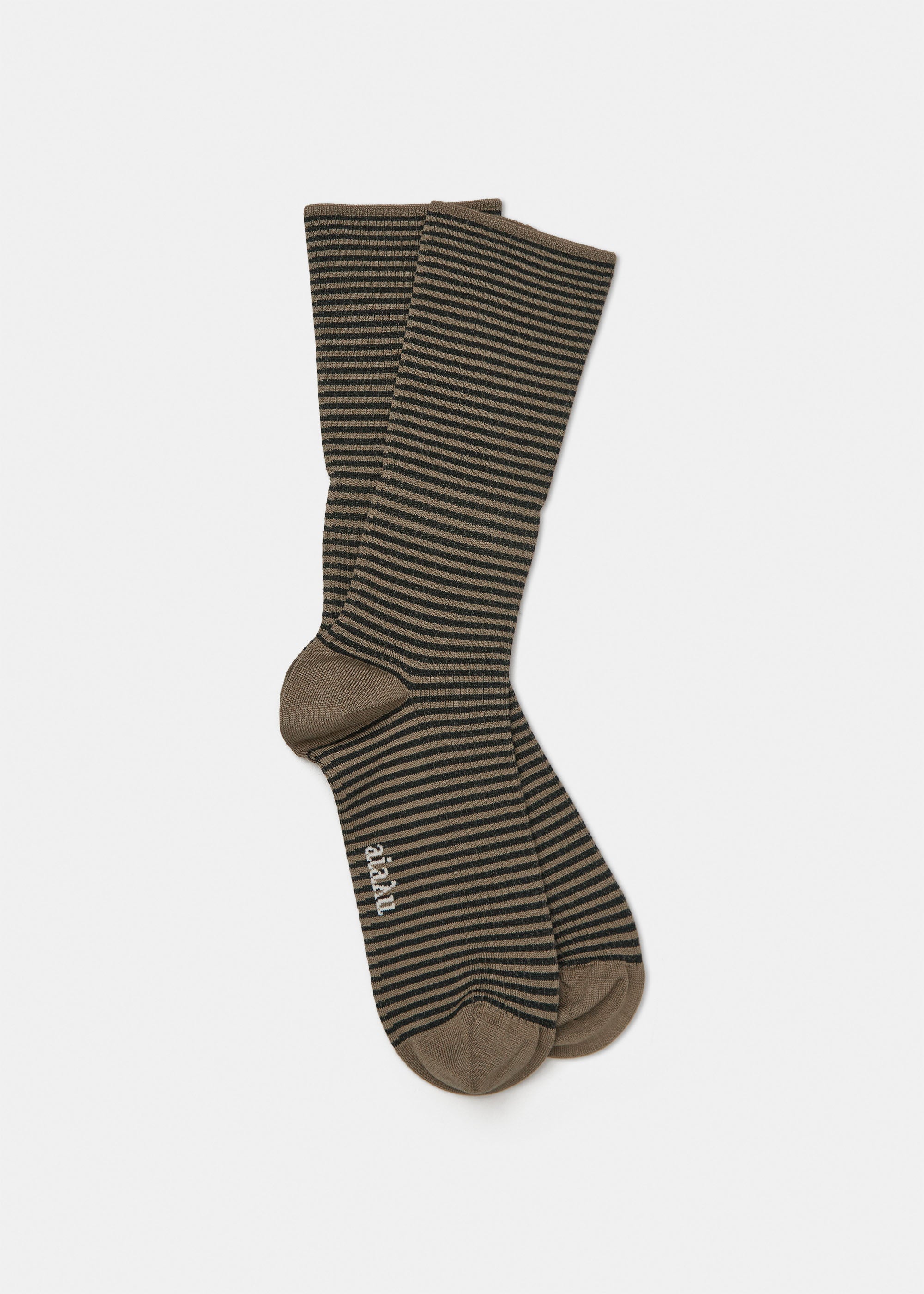 Cotton stripe socks | Mix Brown