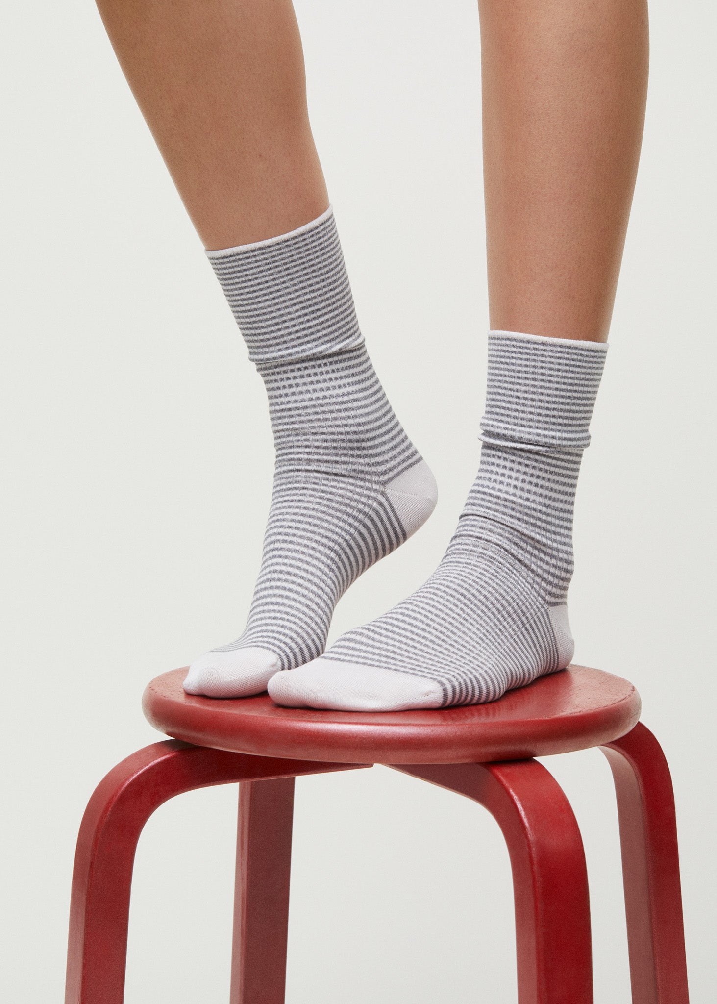 Cotton stripe socks | Mix Grey