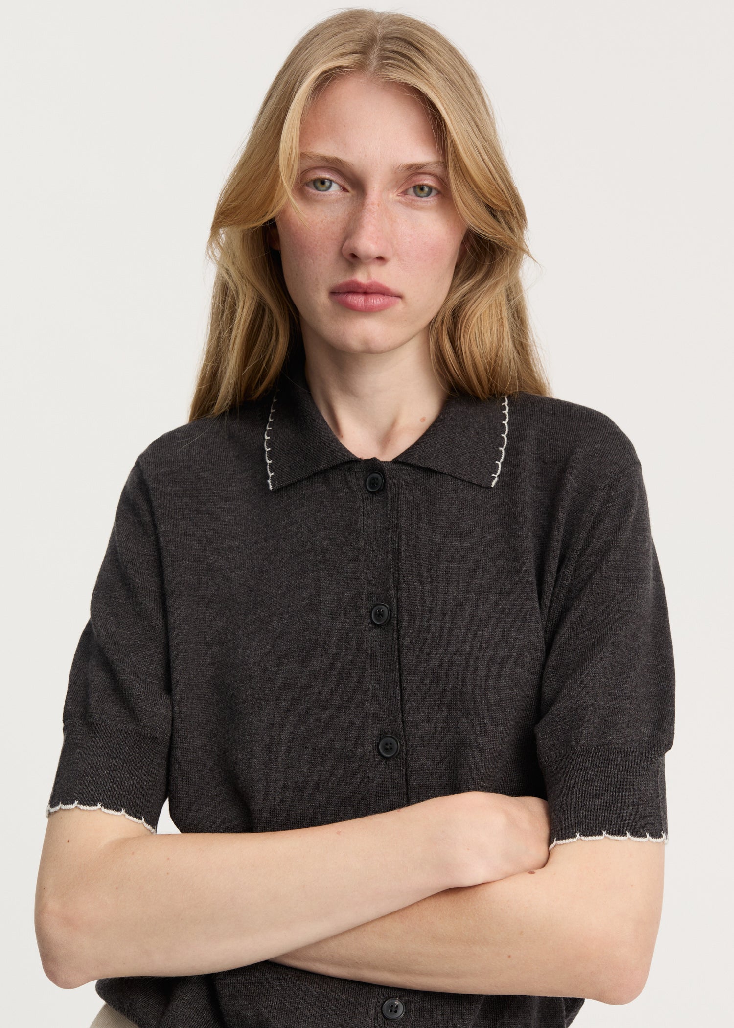 Disha cardigan – pure merino wool | Dark Brown Melange Cardigan aiayu