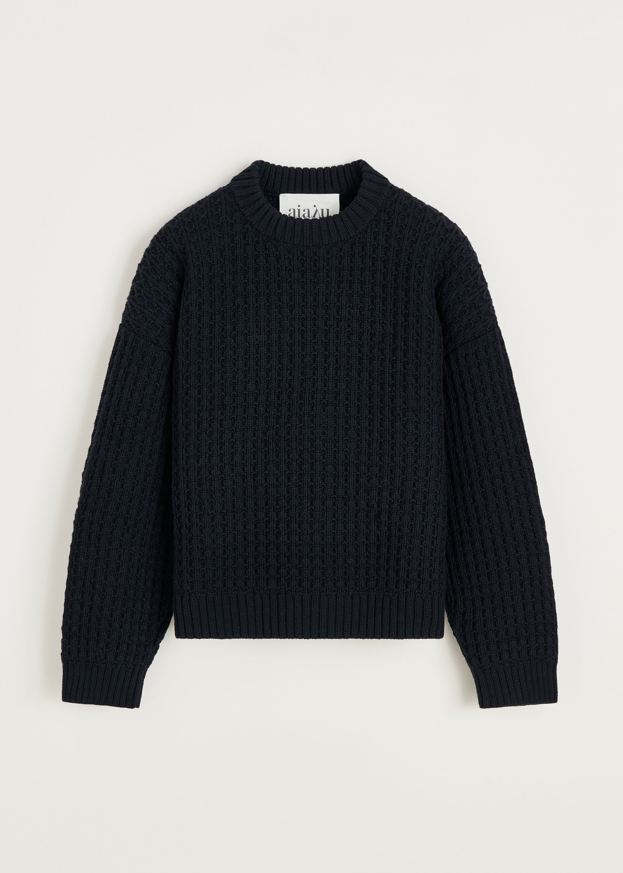 Eamon sweater – highland wool | Black navy Sweater aiayu