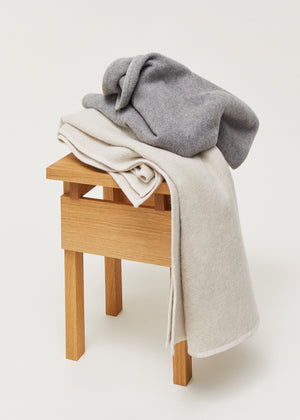 Edvin wool throw | Pure Grey