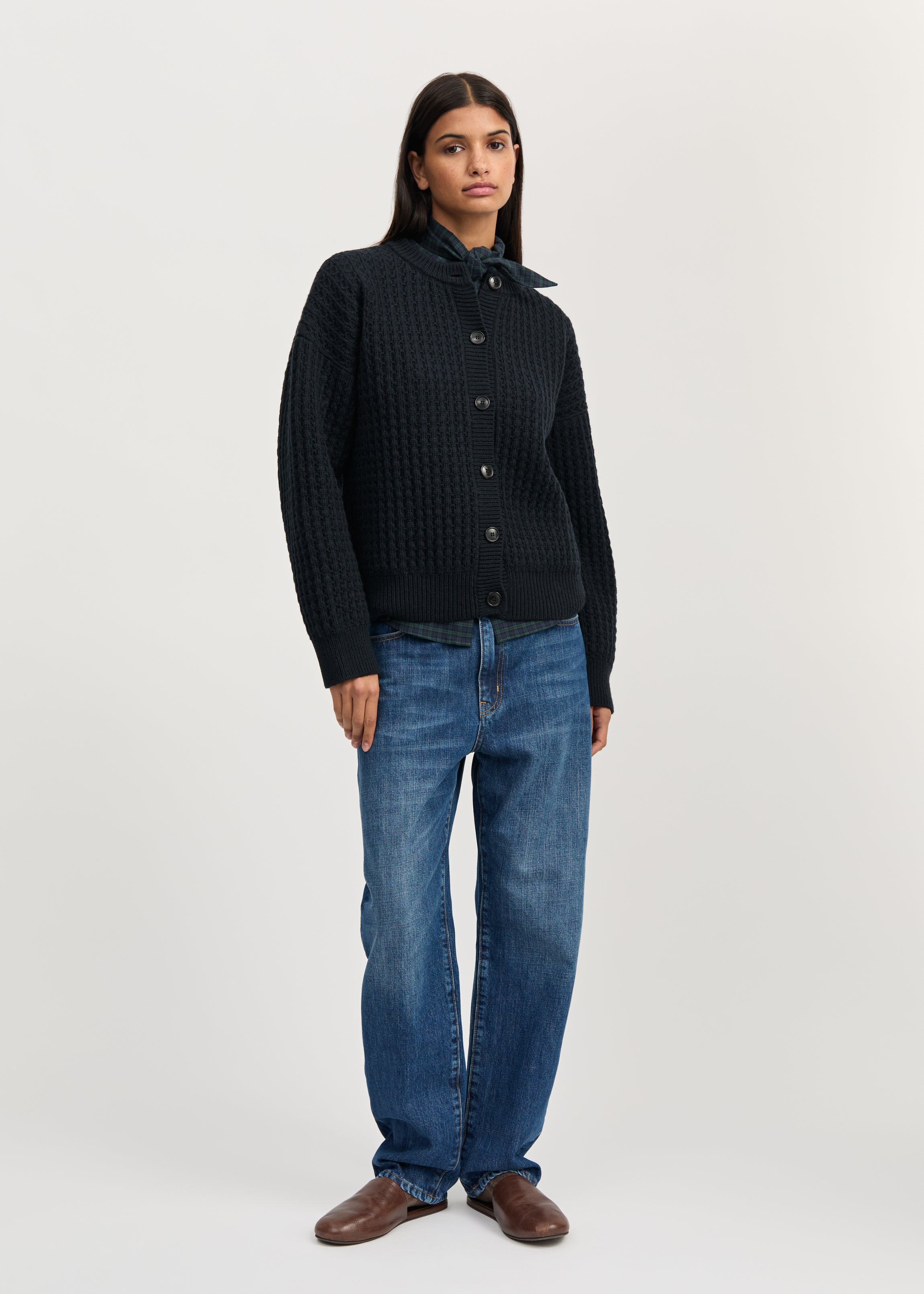 Elan cardigan – highland wool | Black navy Cardigan aiayu