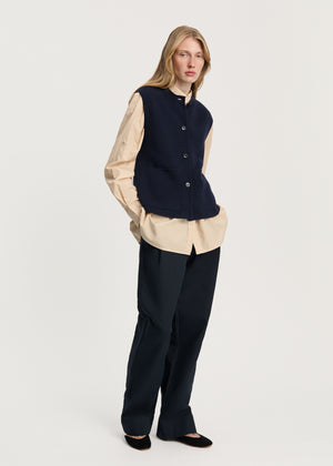 Elva vest – merino wool | Navy Vest aiayu