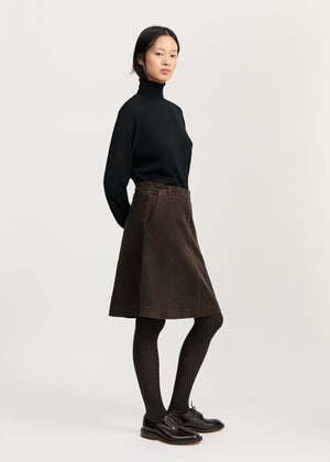 Estelle skirt short corduroy | Smokey Brown Skirt aiayu