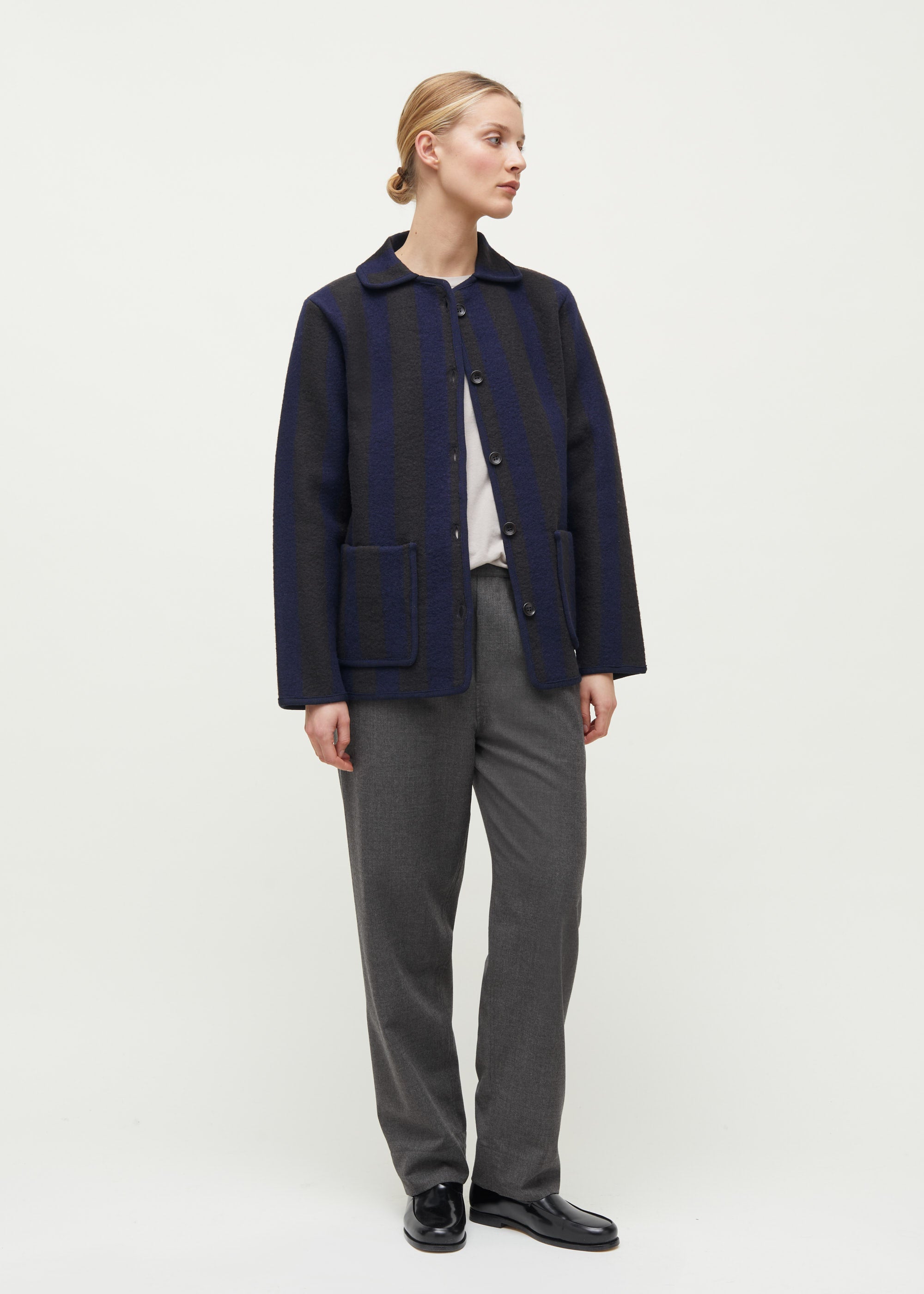 ジャケット・アウター 90s- LONGHI wool&lether half coat Vtg