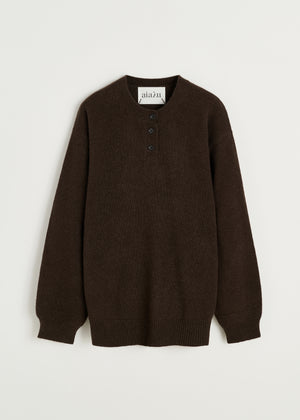 Franco sweater – pure yak | Pure Dark Brown Sweater aiayu