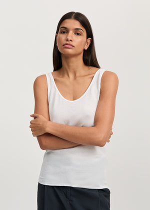 Gentle tank – cotton cashmere blend | White Top aiayu