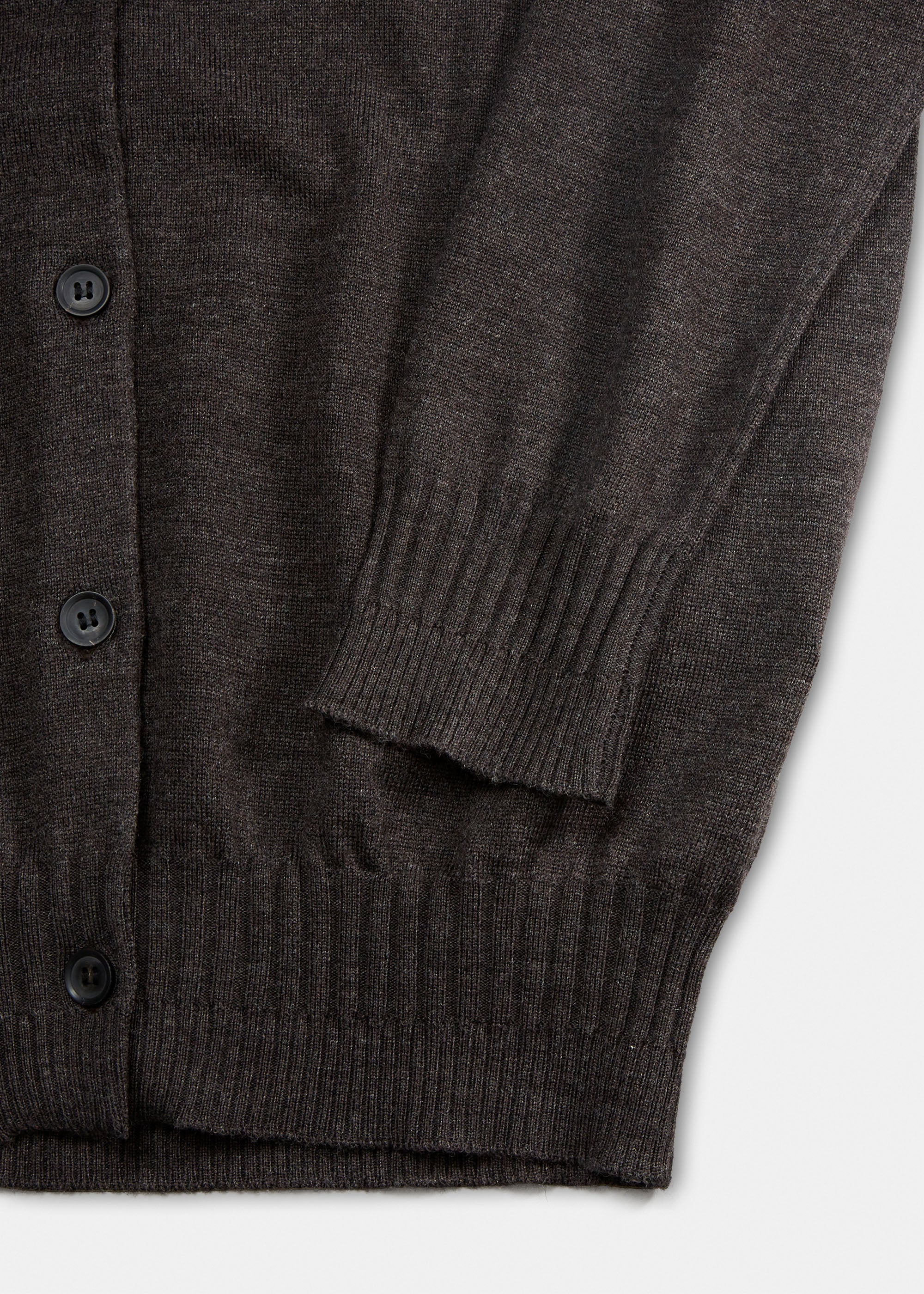 Hana merino wool cardigan | Dark Brown Melange