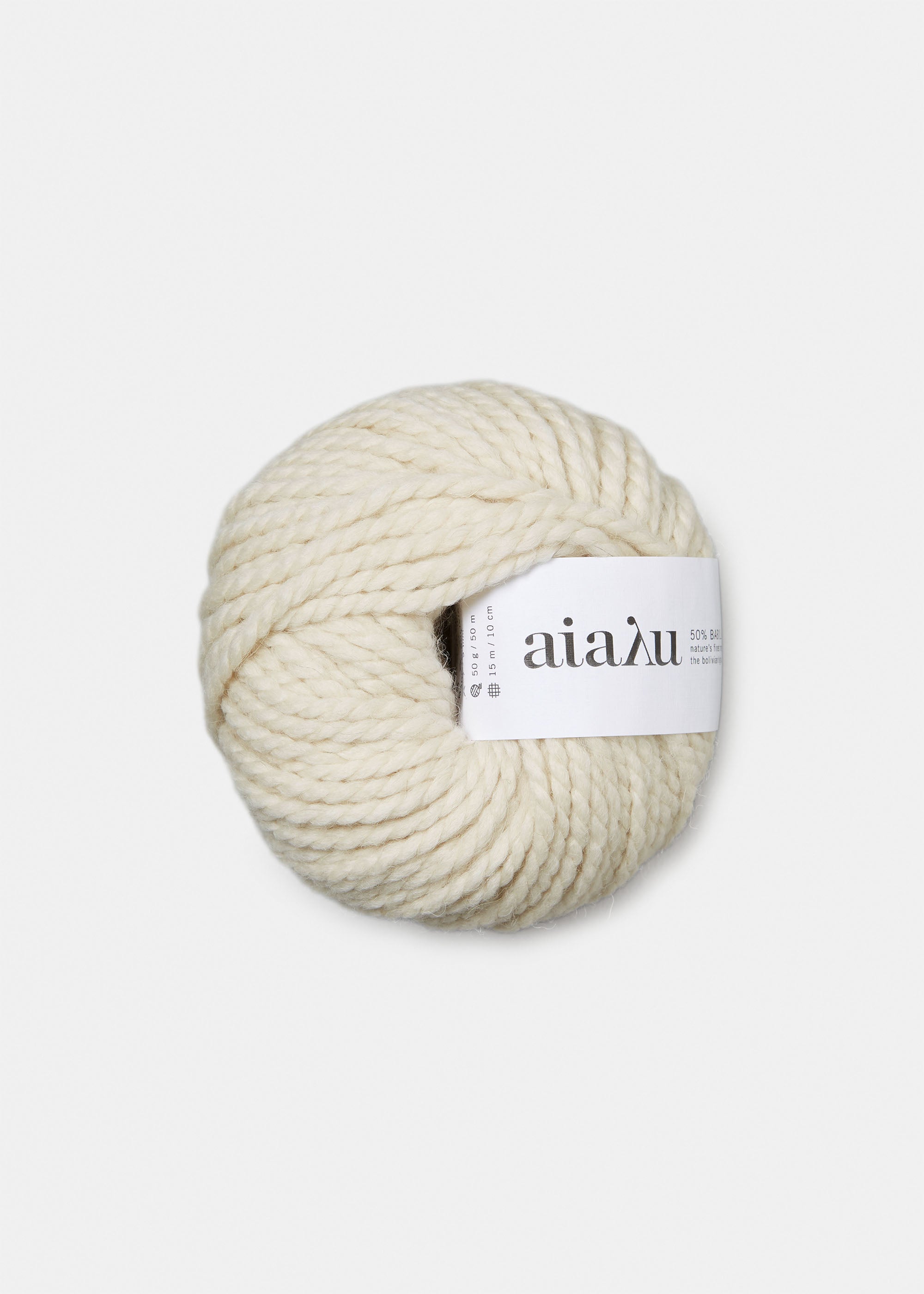 Handknit yarn mechera | Pure Offwhite