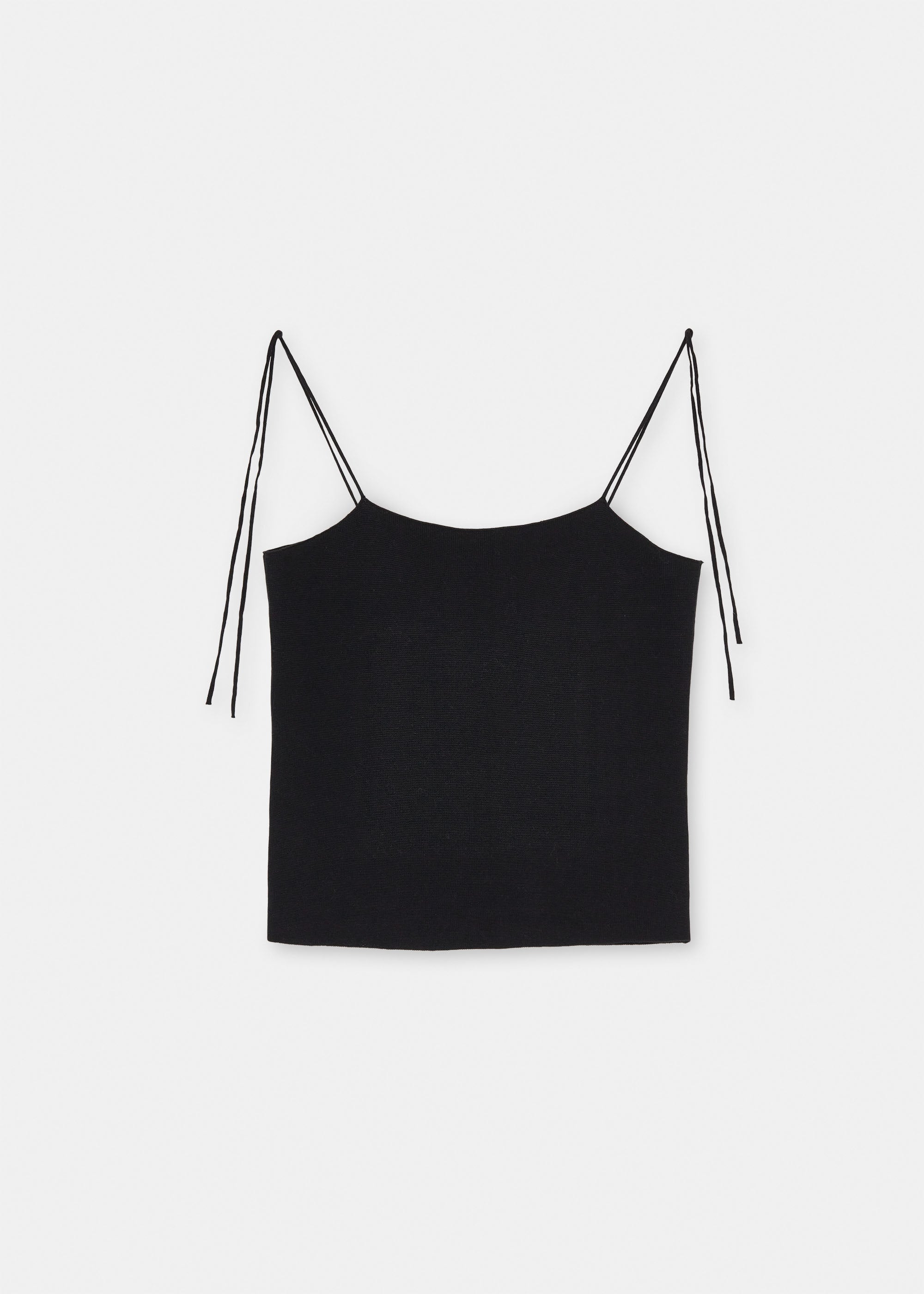 Heart knitted strap top | Black