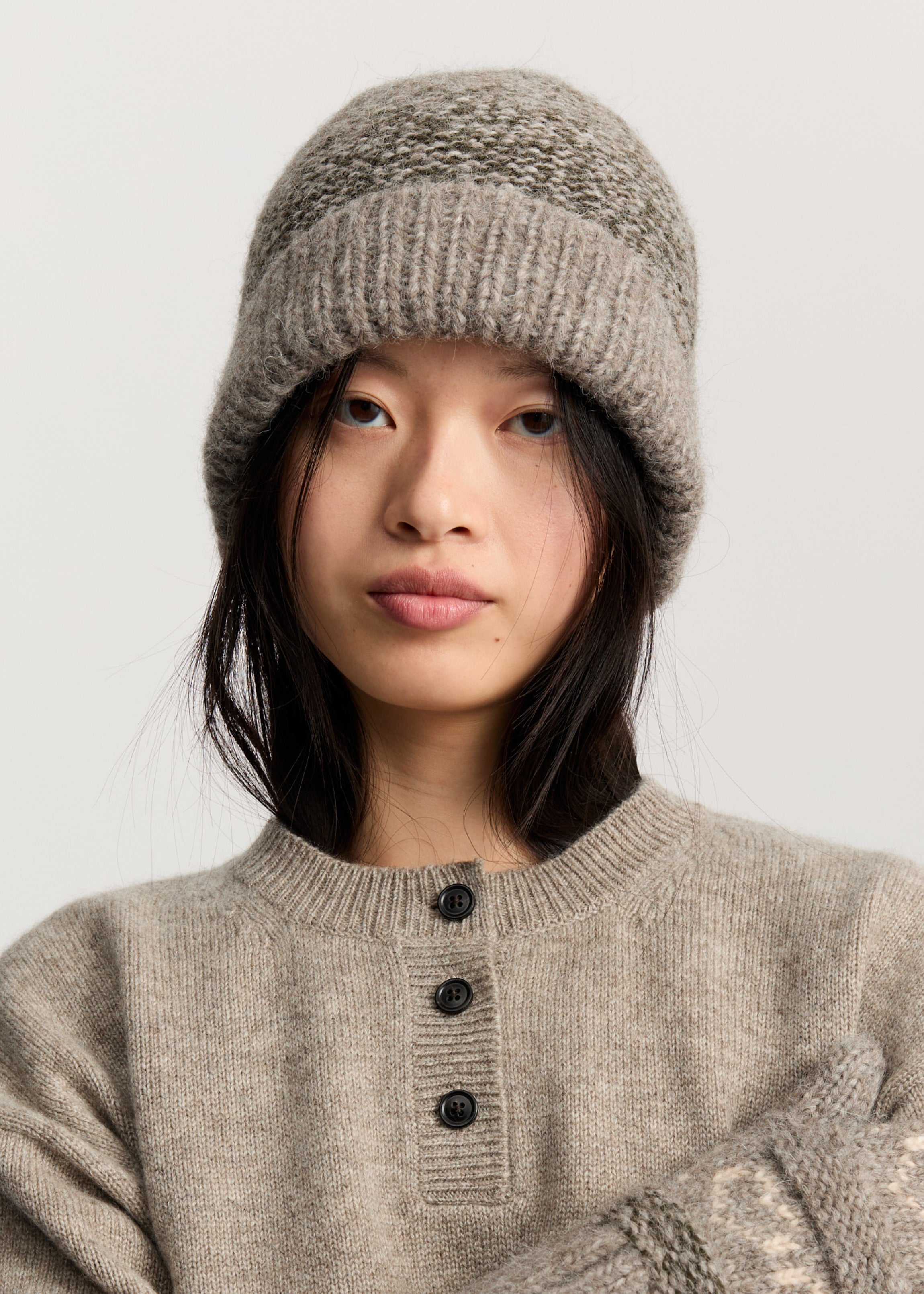 Hela beanie - wool | Mix Bark Hat aiayu