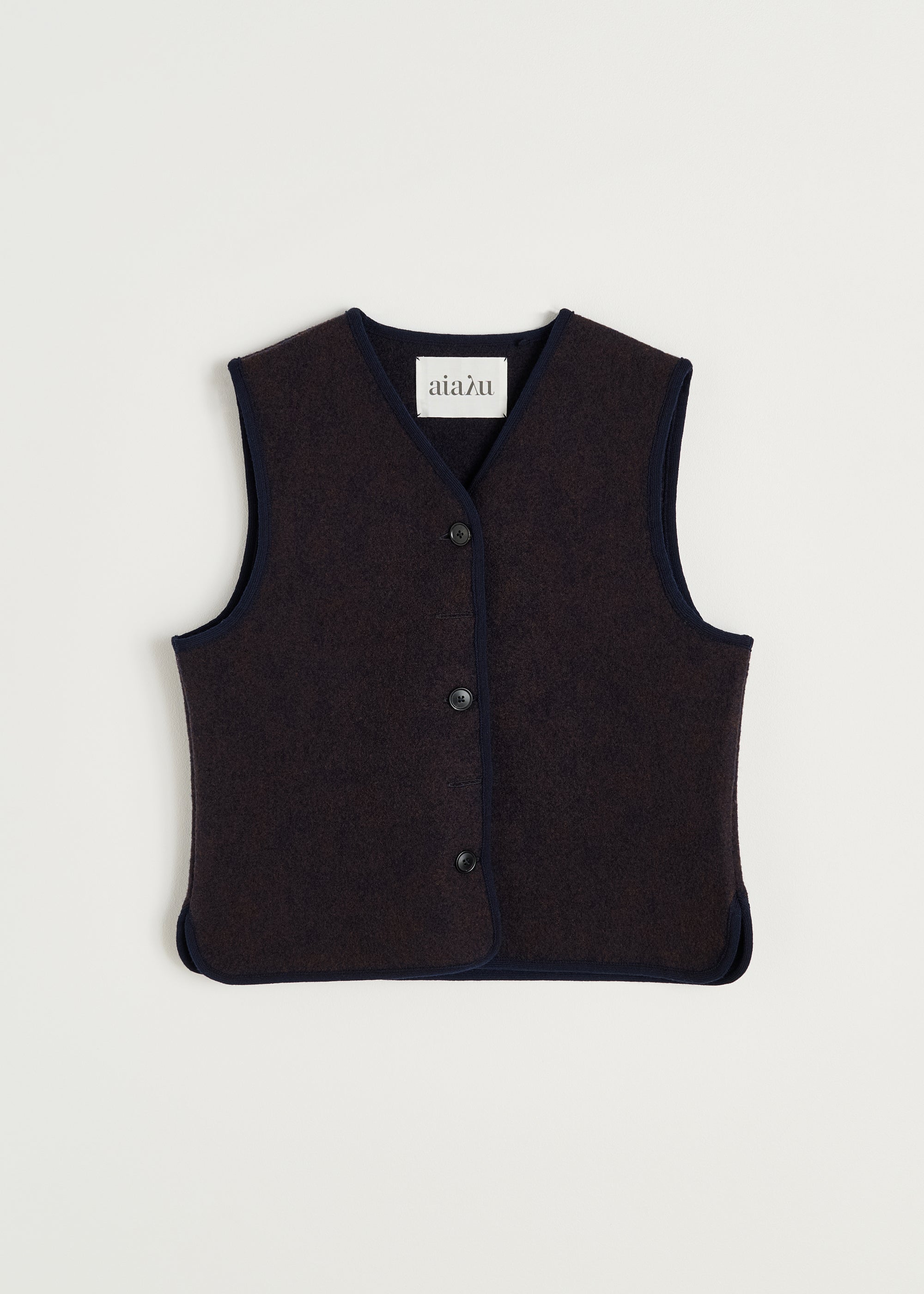 Hilda vest – pure merino wool | Navy Melange Vest aiayu