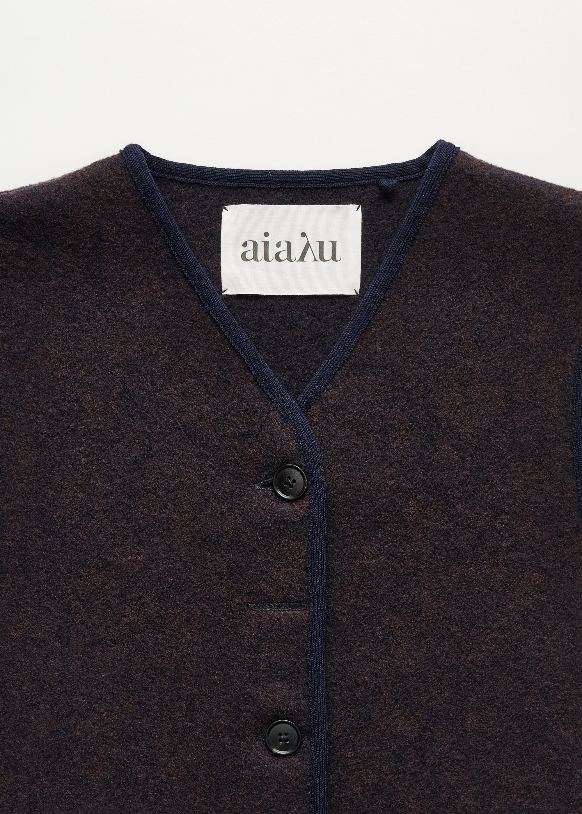 Hilda vest – pure merino wool | Navy Melange Vest aiayu
