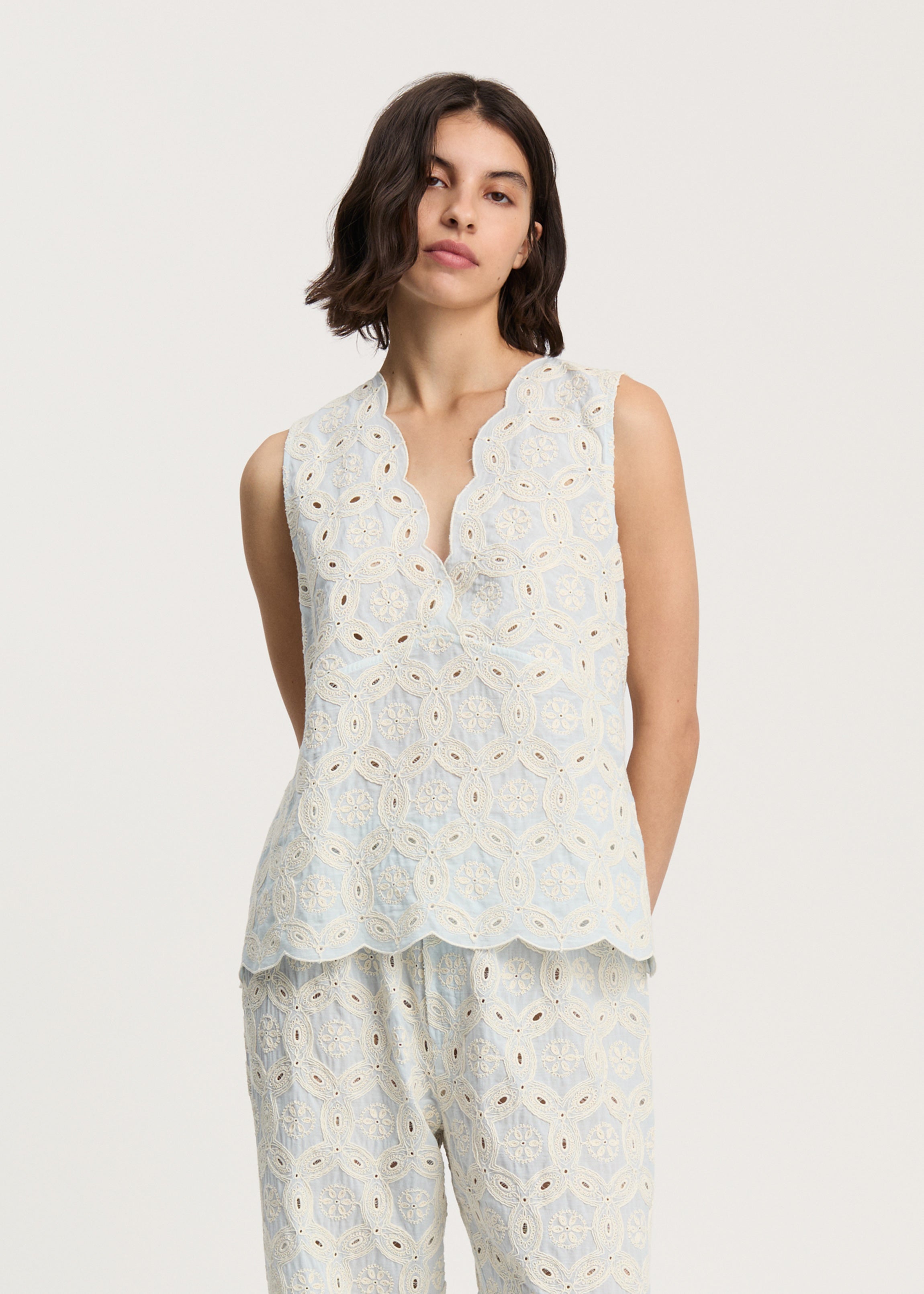 Himani top embroidery | Blue Eyes Blouse aiayu