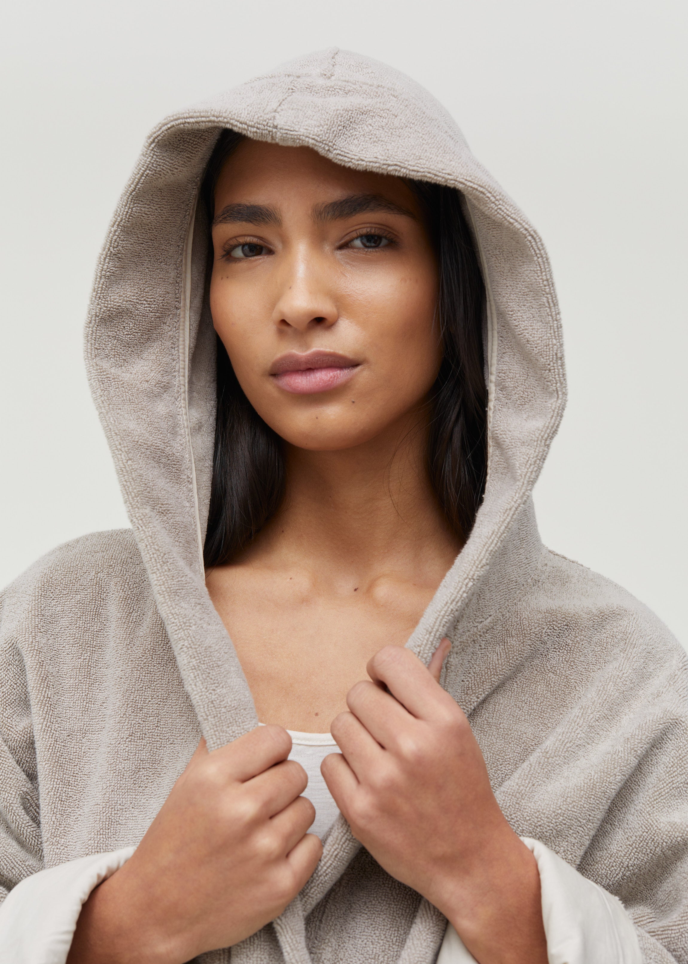 Hooded bathrobe terry | Dried Linen