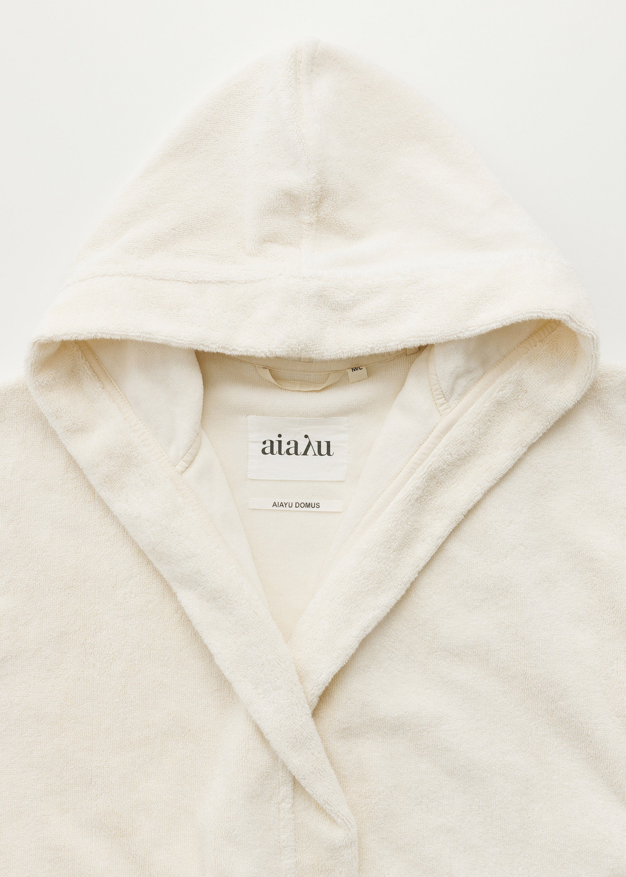 Hooded bathrobe terry | Pure Ecru