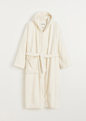 Hooded bathrobe terry | Pure Ecru